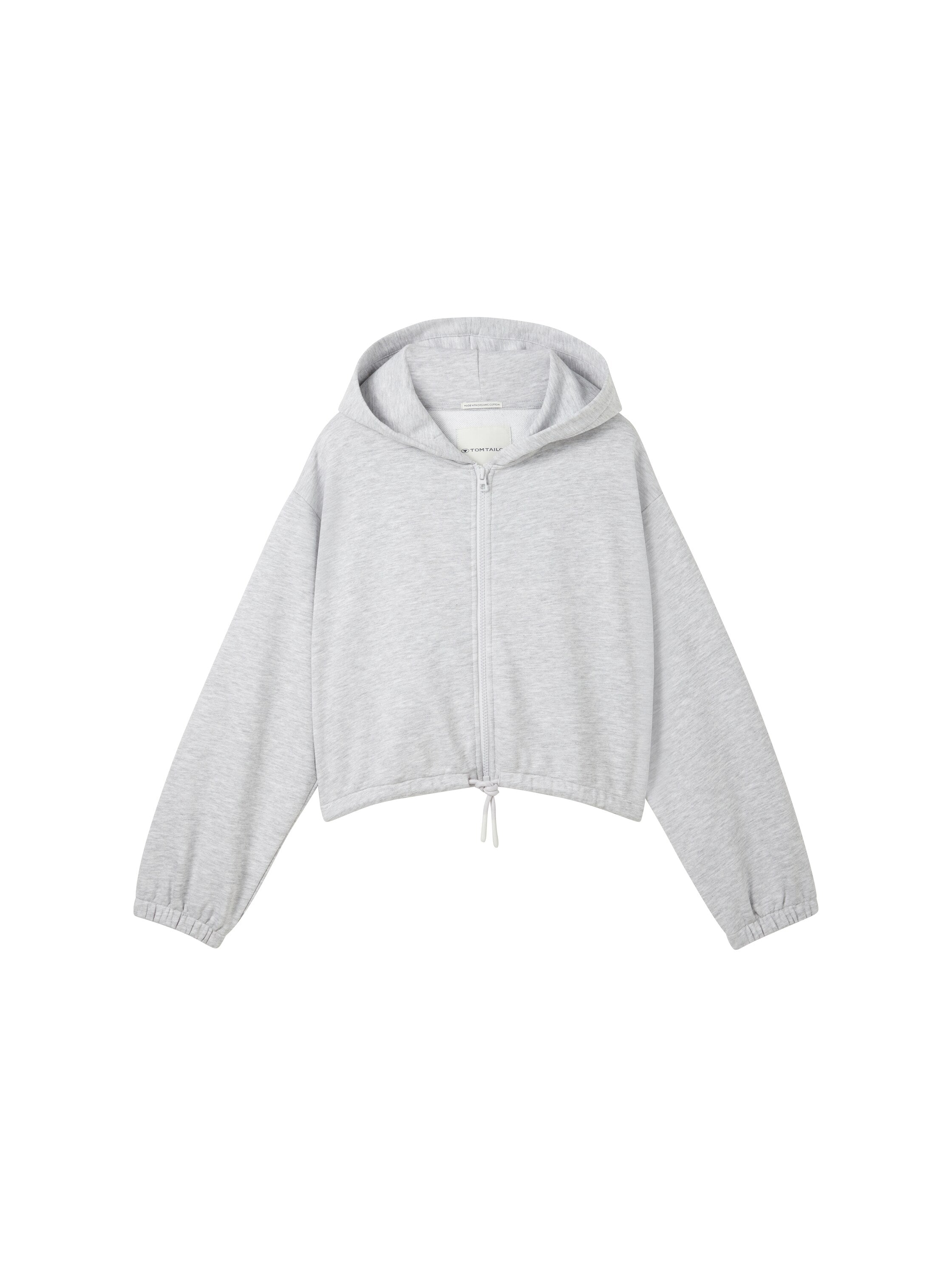 Cropped Hoodie Sweatjacke mit Kordelzug