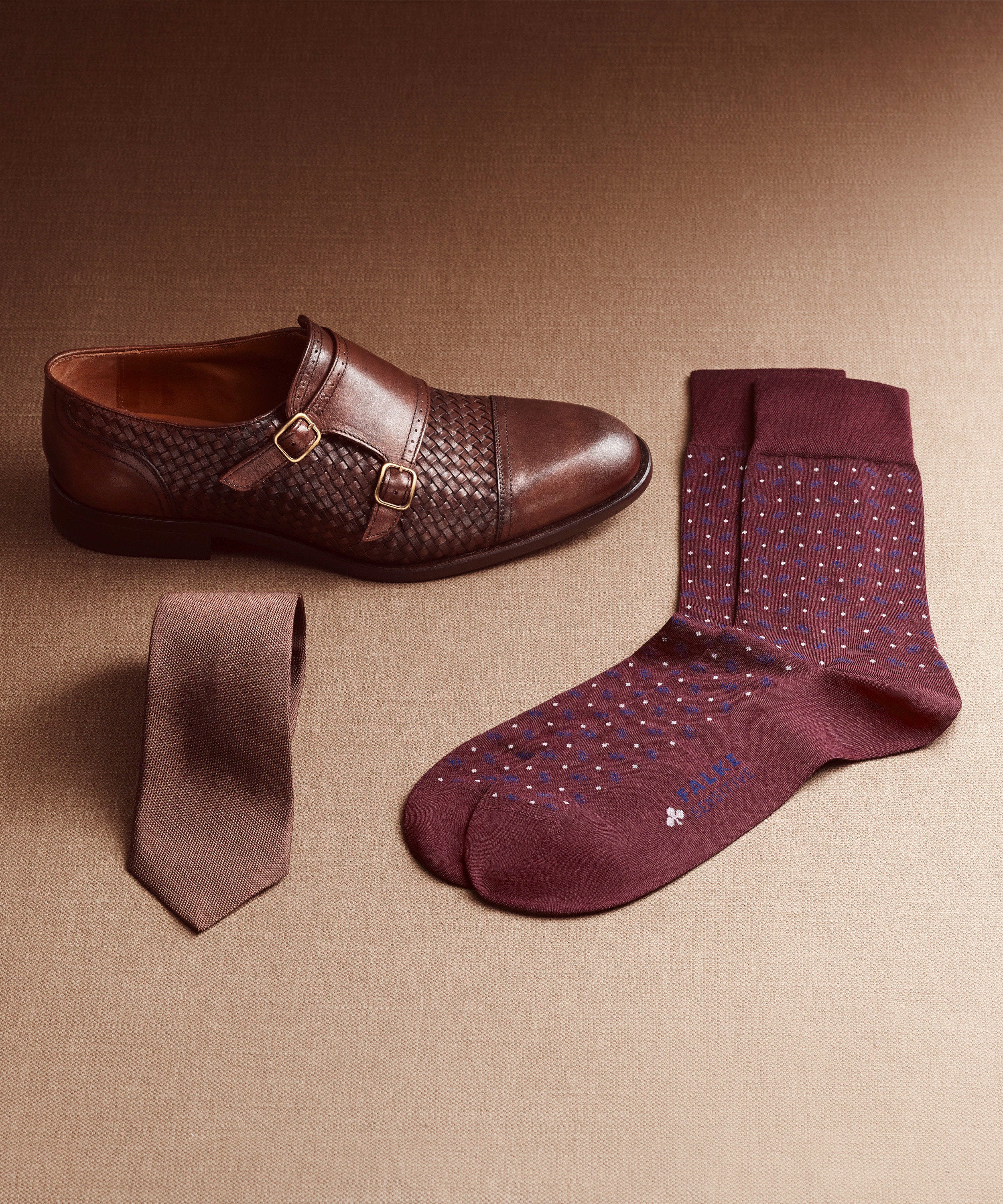 Falke Krawattenmuster Baumwollstrumpf Herren Komfortbündchen