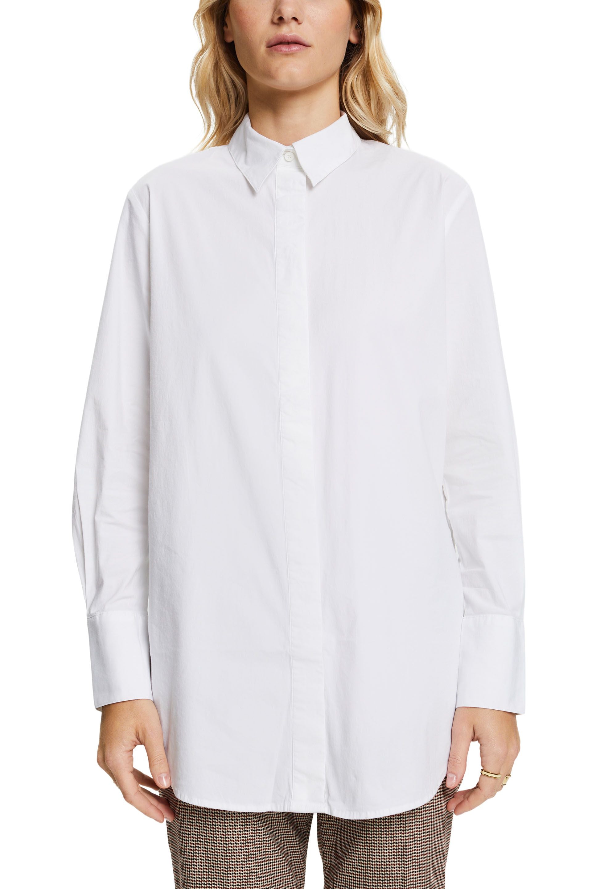 ESPRIT Popeline-Bluse für Damen mit körpernaher Passform