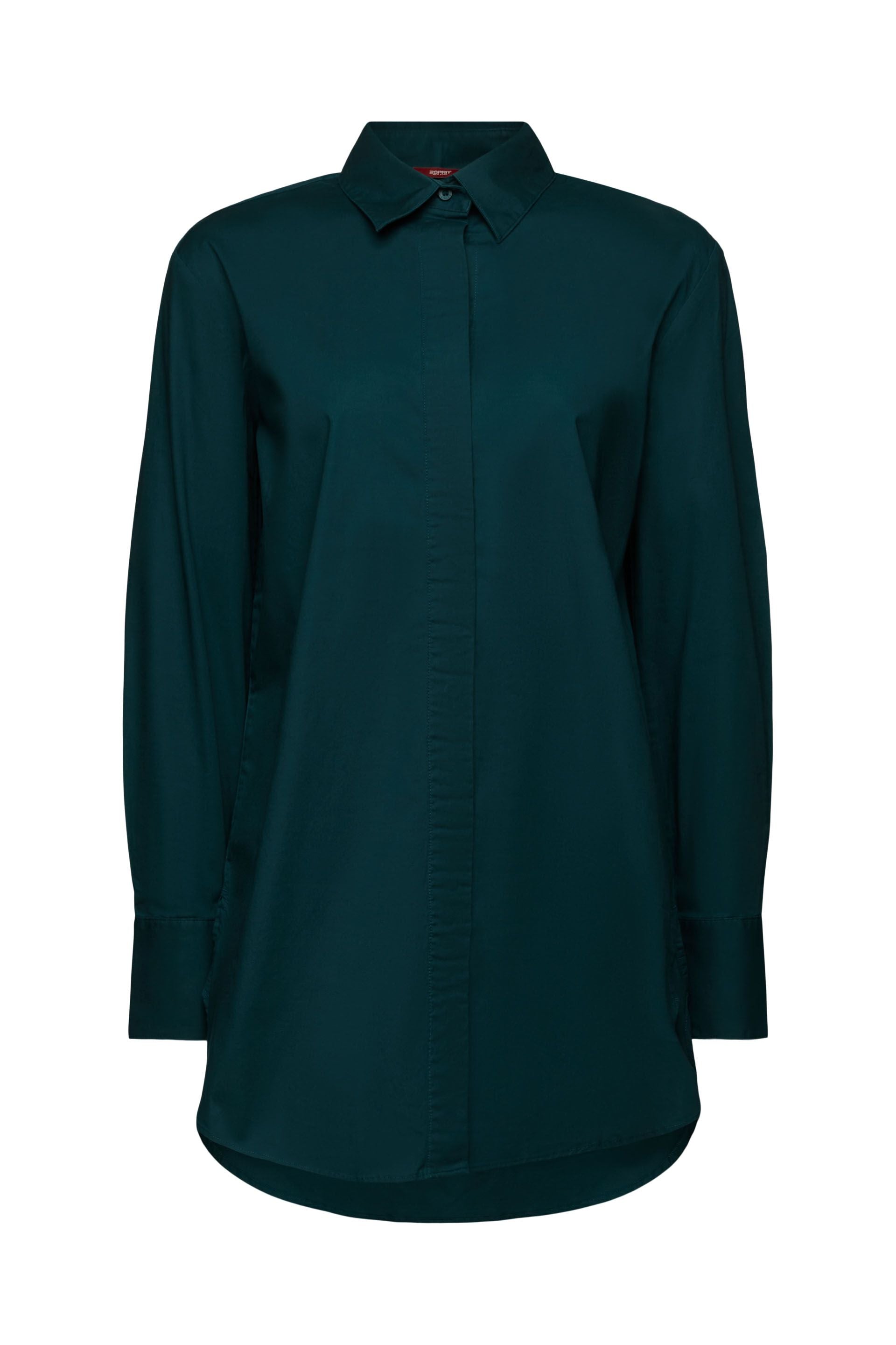 ESPRIT Popeline-Bluse für Damen mit körpernaher Passform