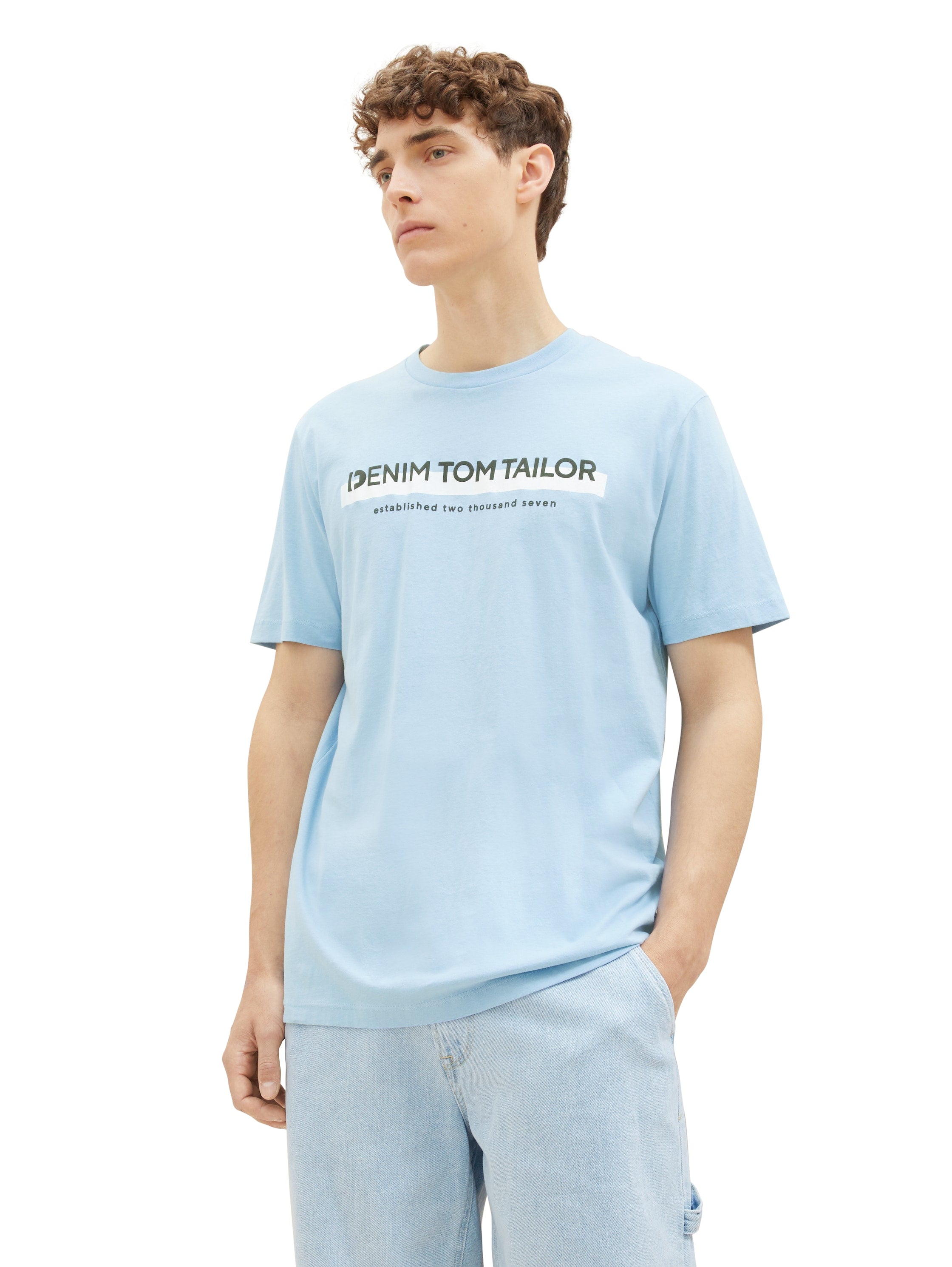 Tom Tailor Denim T-Shirt Basic Fit Herren mit Logo Print