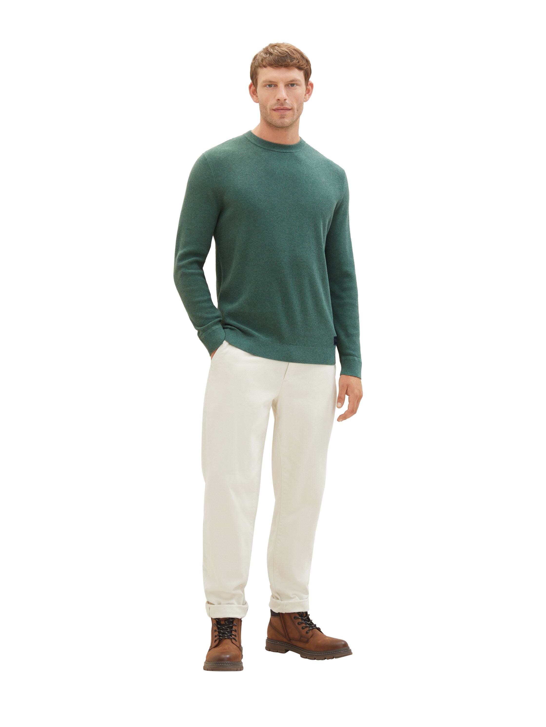 Tom Tailor Denim Strickpullover Herren Strukturiert Langarm Regular Fit
