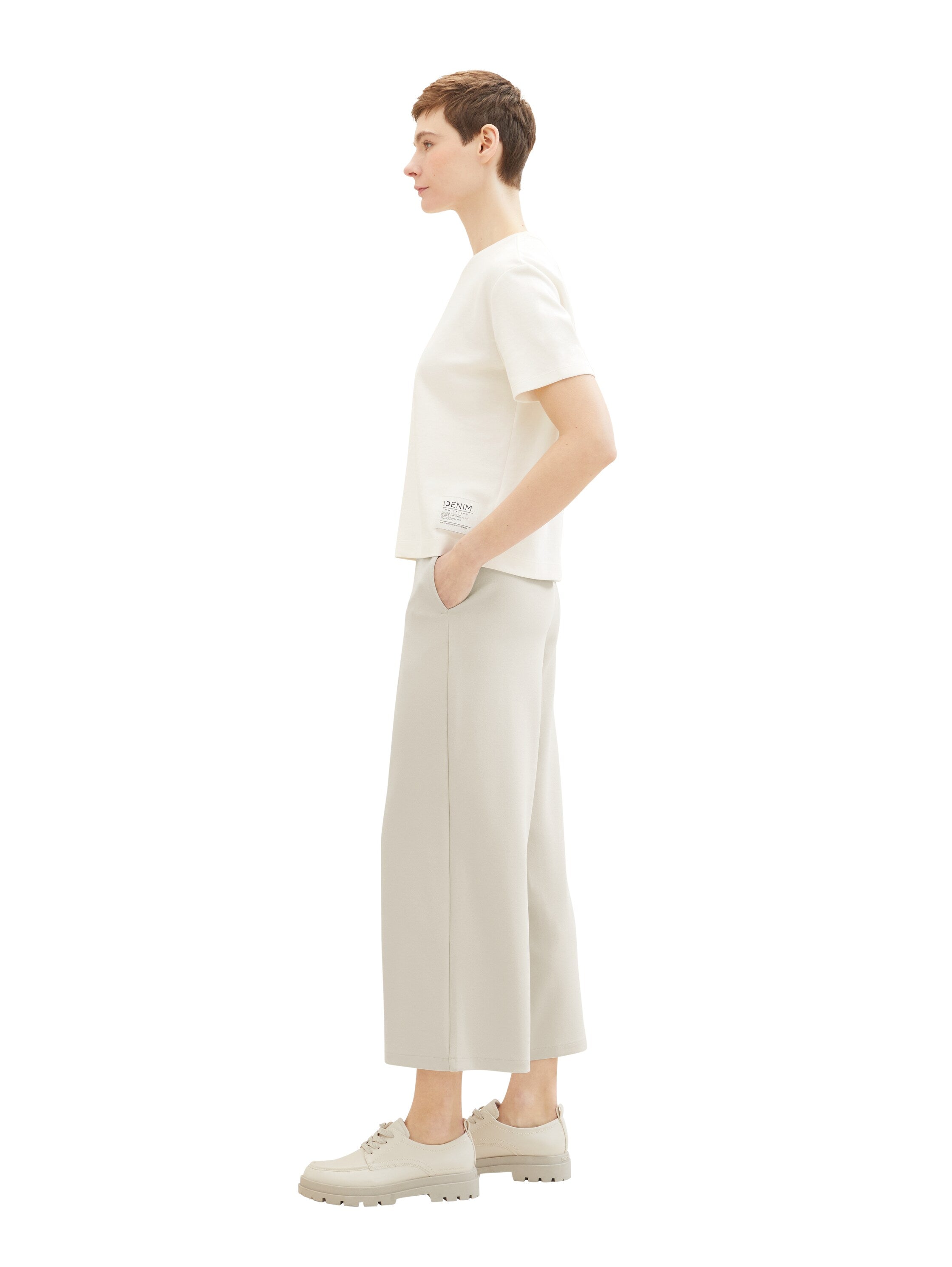 Tom Tailor Denim Damen Culotte Hose mit elastischem Bund