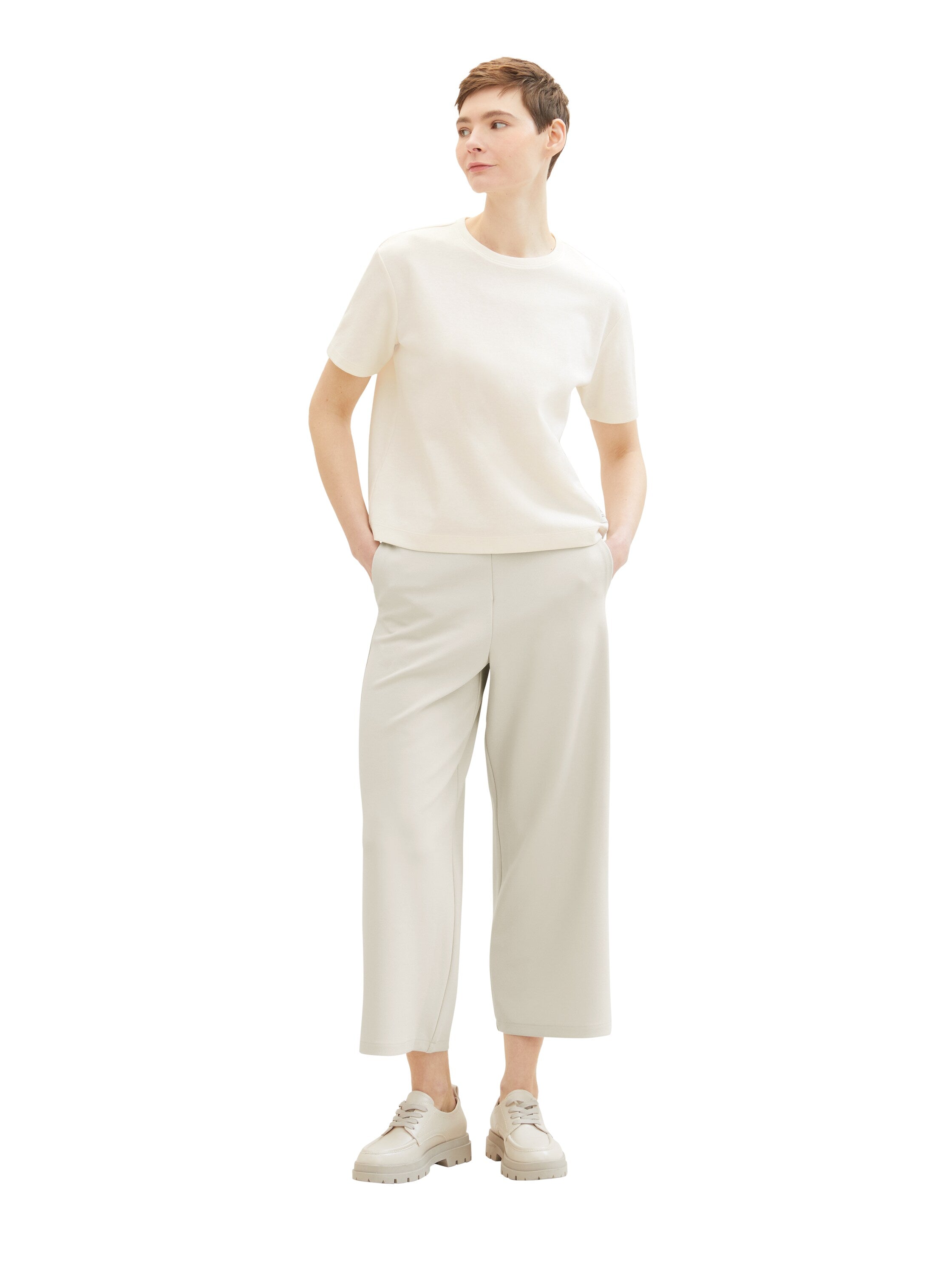 Tom Tailor Denim Damen Culotte Hose mit elastischem Bund