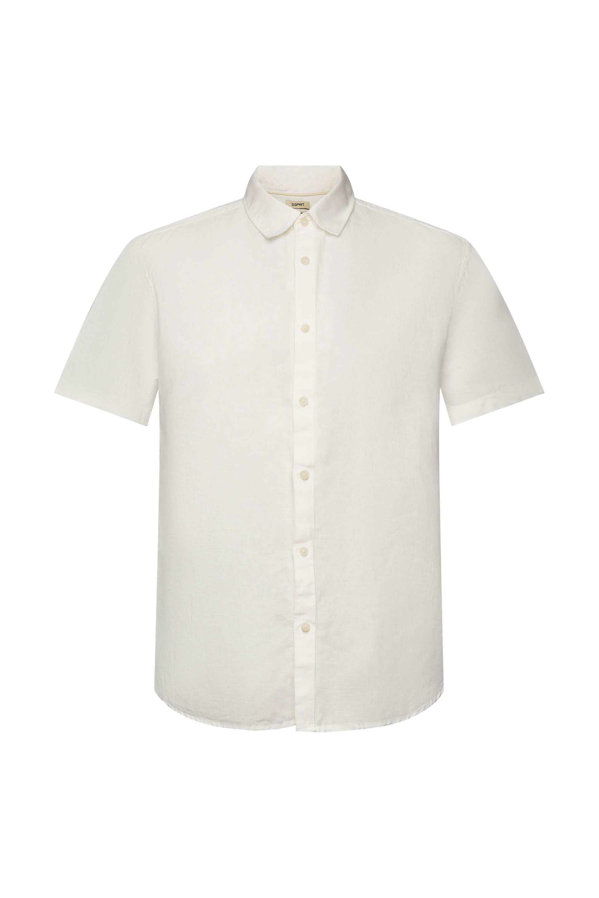 Esprit Herren Hemd Regular Fit Knopfleiste Leinen Baumwolle