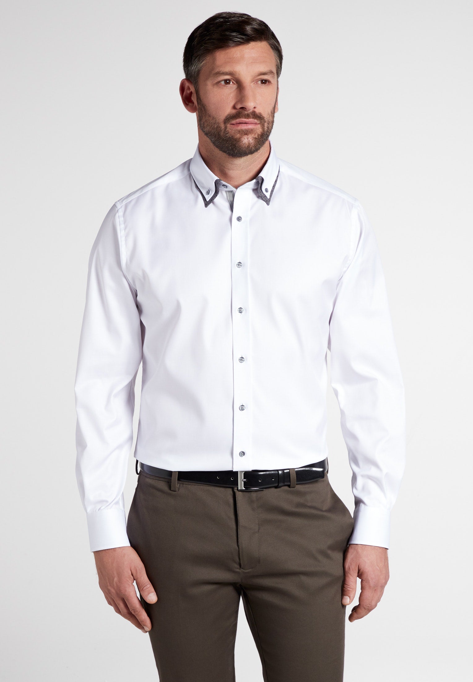 XYZ Hemd Herren Sportiv Elegant Kontrasteinsätze