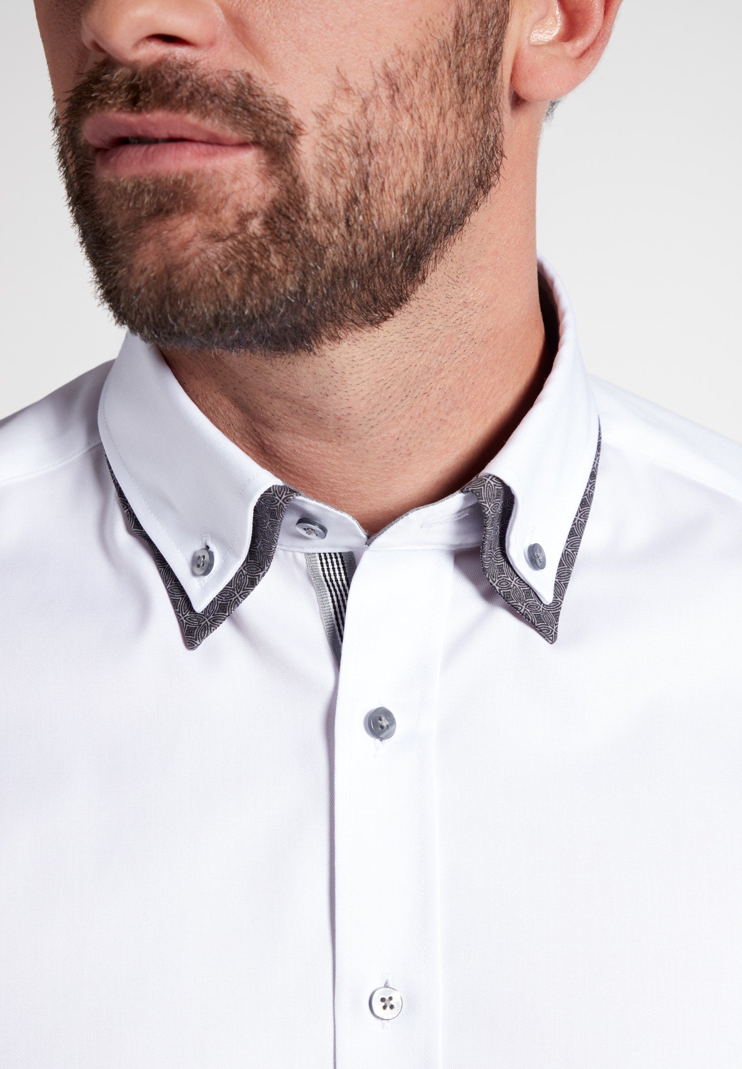 XYZ Hemd Herren Sportiv Elegant Kontrasteinsätze