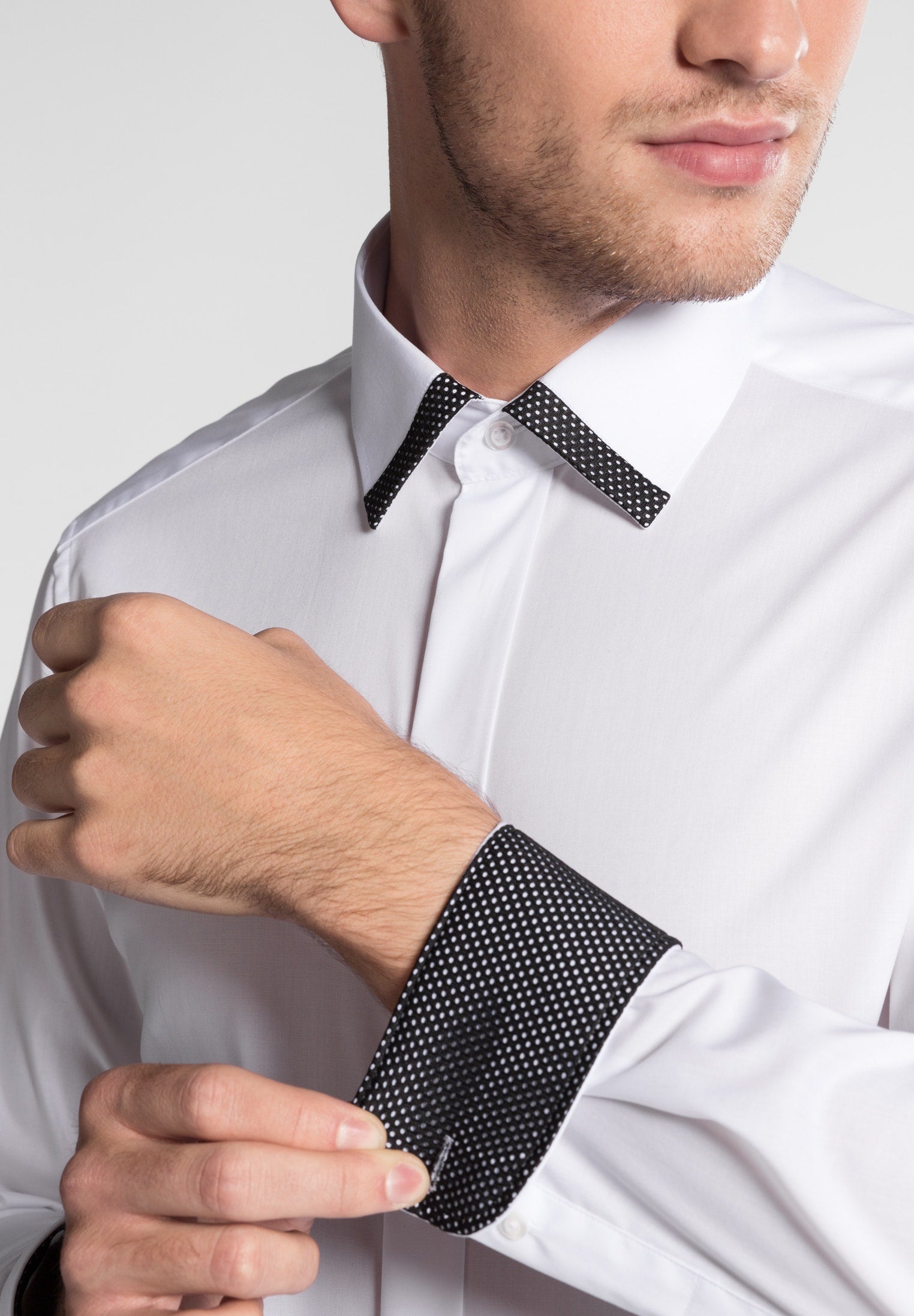 Fashionista Langarmhemd Herren Eleganz ohne Brusttasche