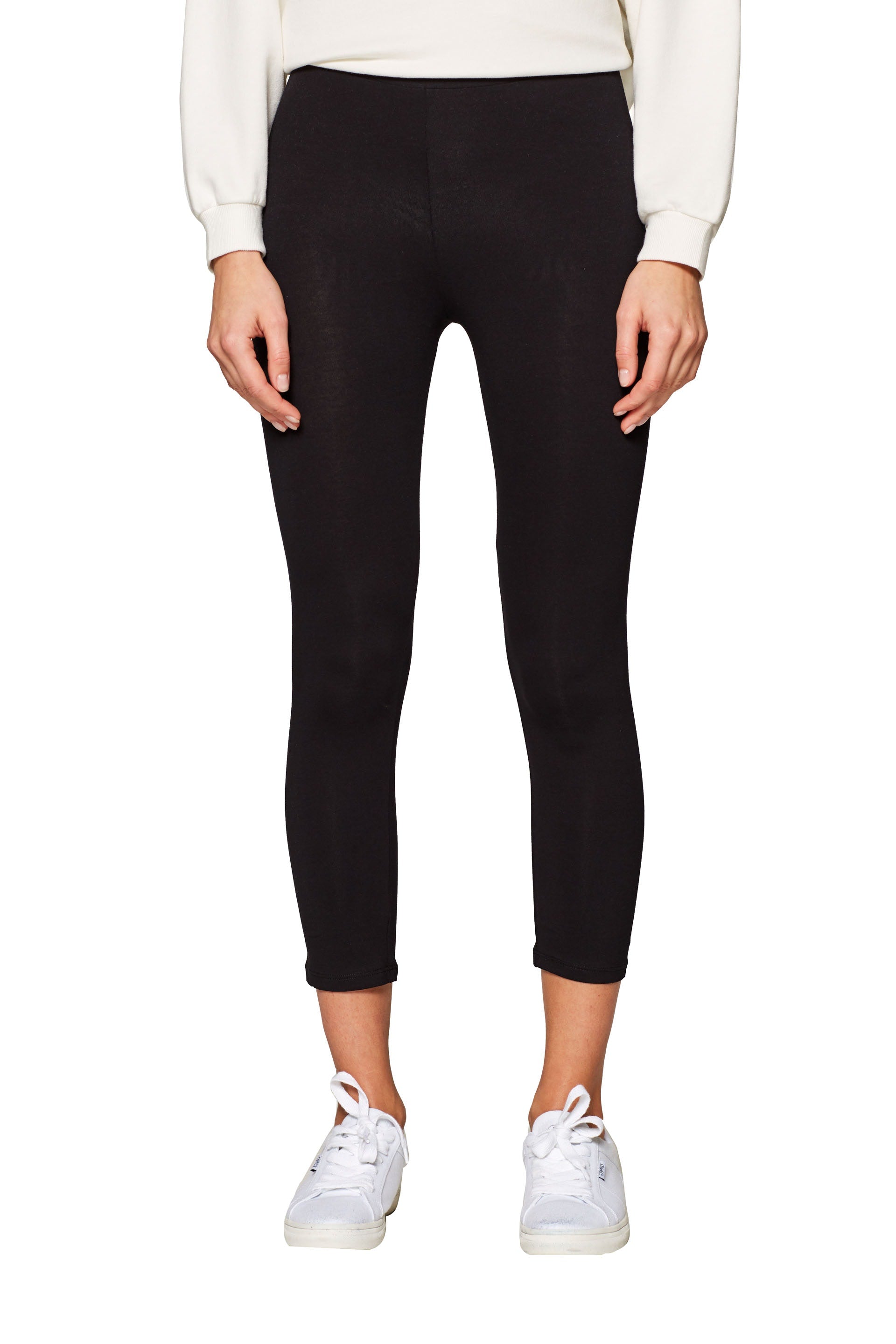 Esprit Damen Leggings XS Schwarze Baumwolle Elasthan Stretch
