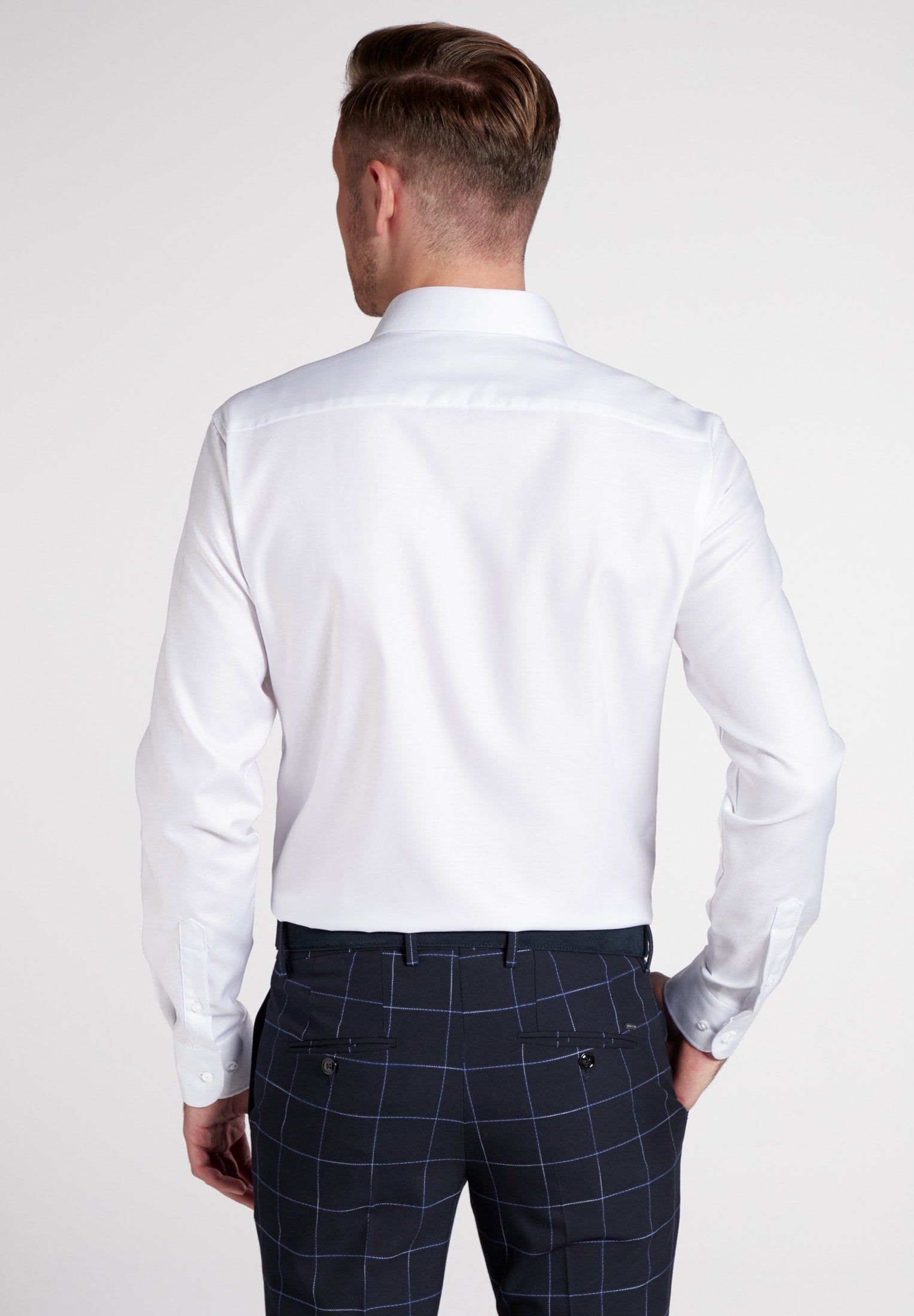 ETERNA Slim Fit Langarmhemd Herren Strukturiert Bügelfrei