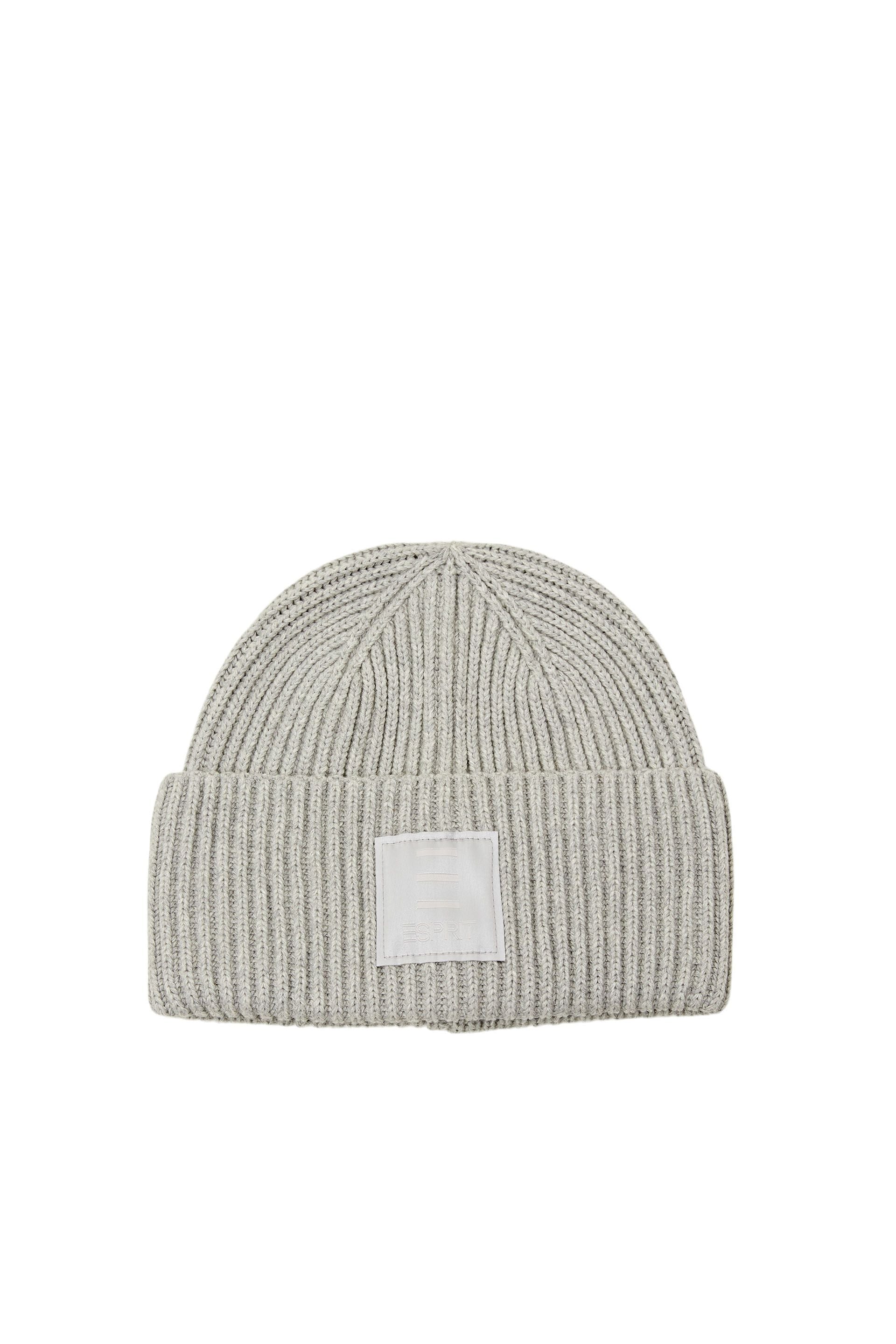 Esprit Logo Rippstrick Beanie Erwachsene Fixierter Umschlagrand