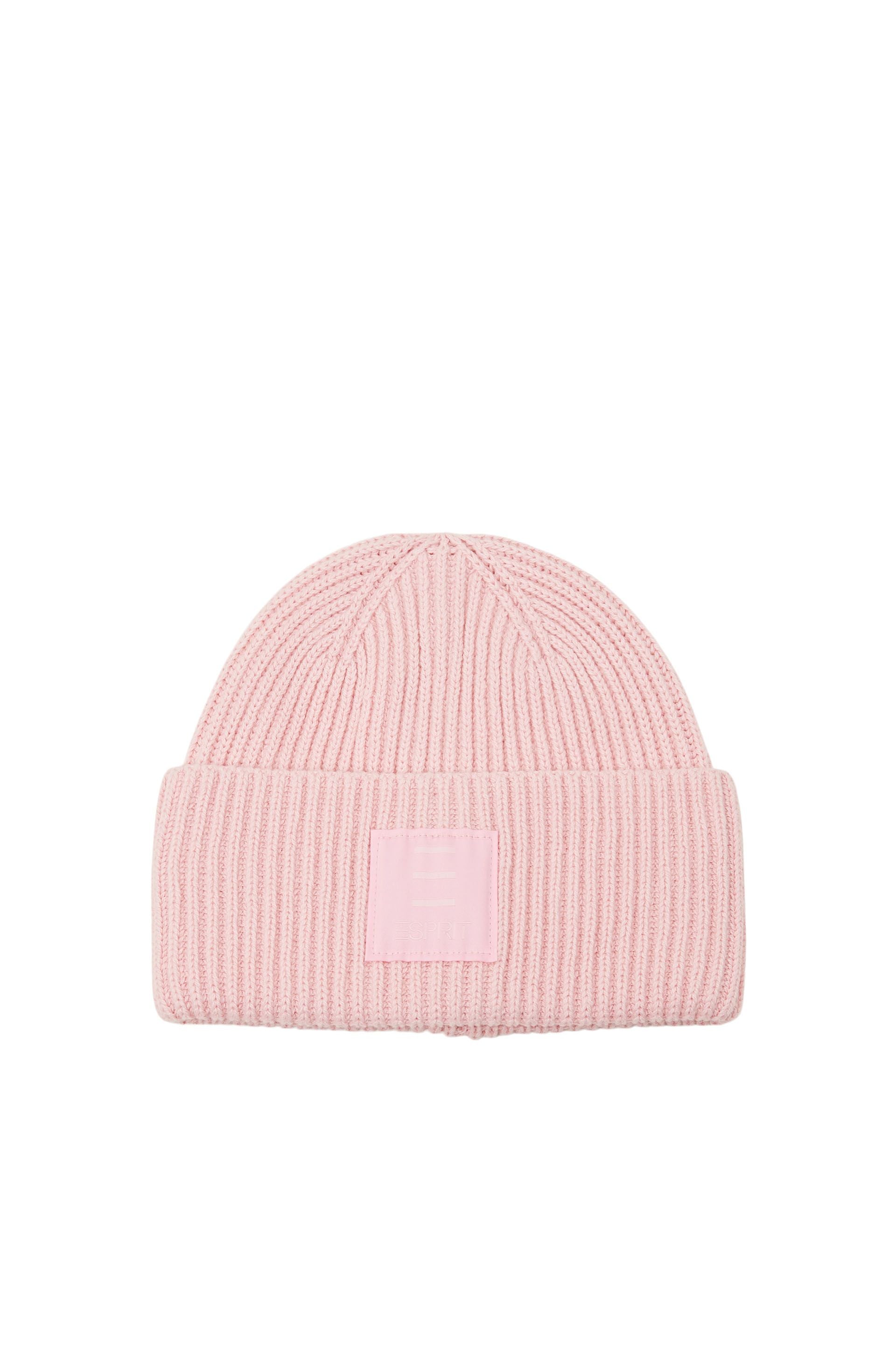 Esprit Logo Rippstrick Beanie Erwachsene Fixierter Umschlagrand