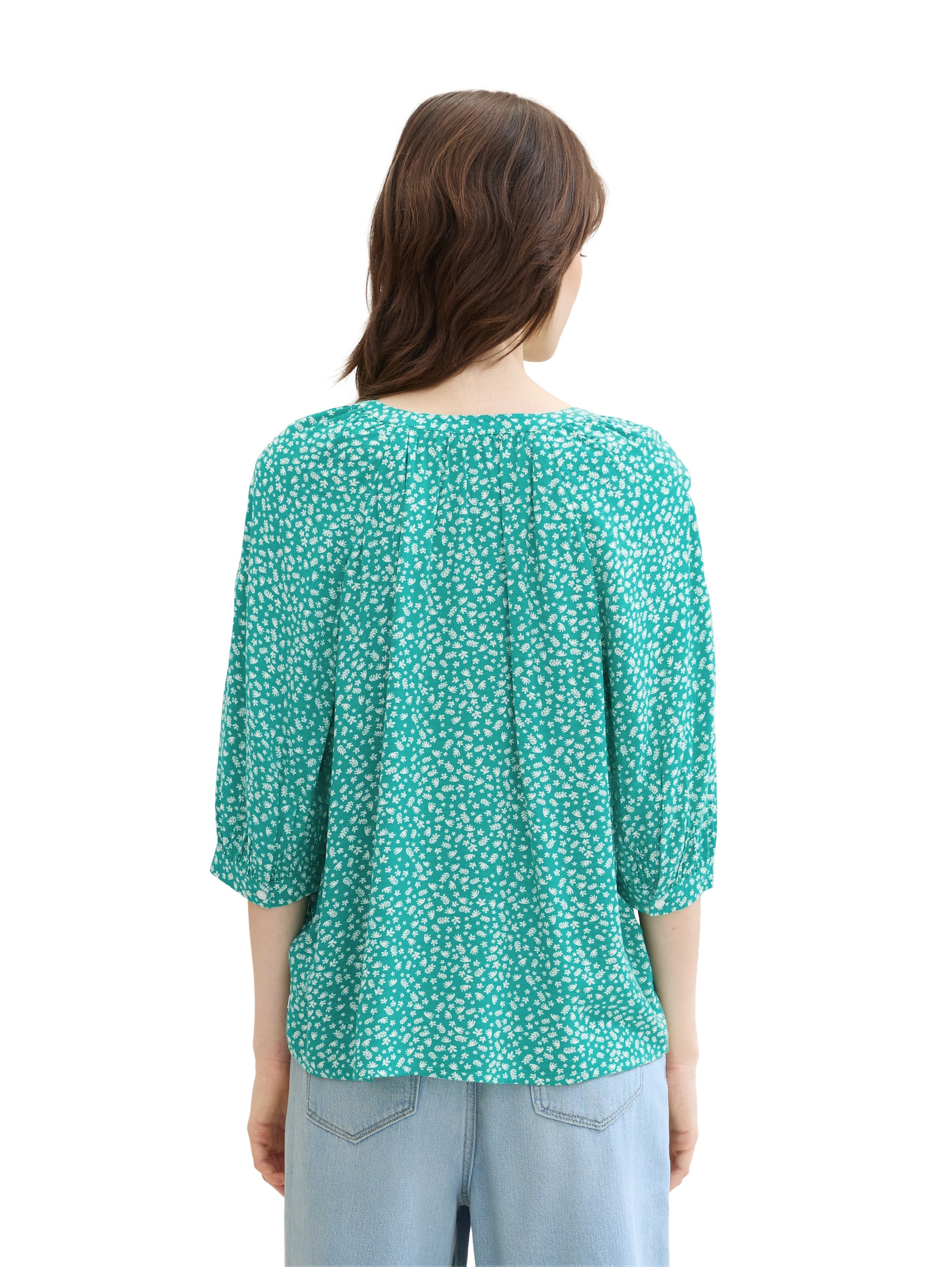 Tom Tailor Denim Ballonärmel Bluse Damen Viskose Alloverprint