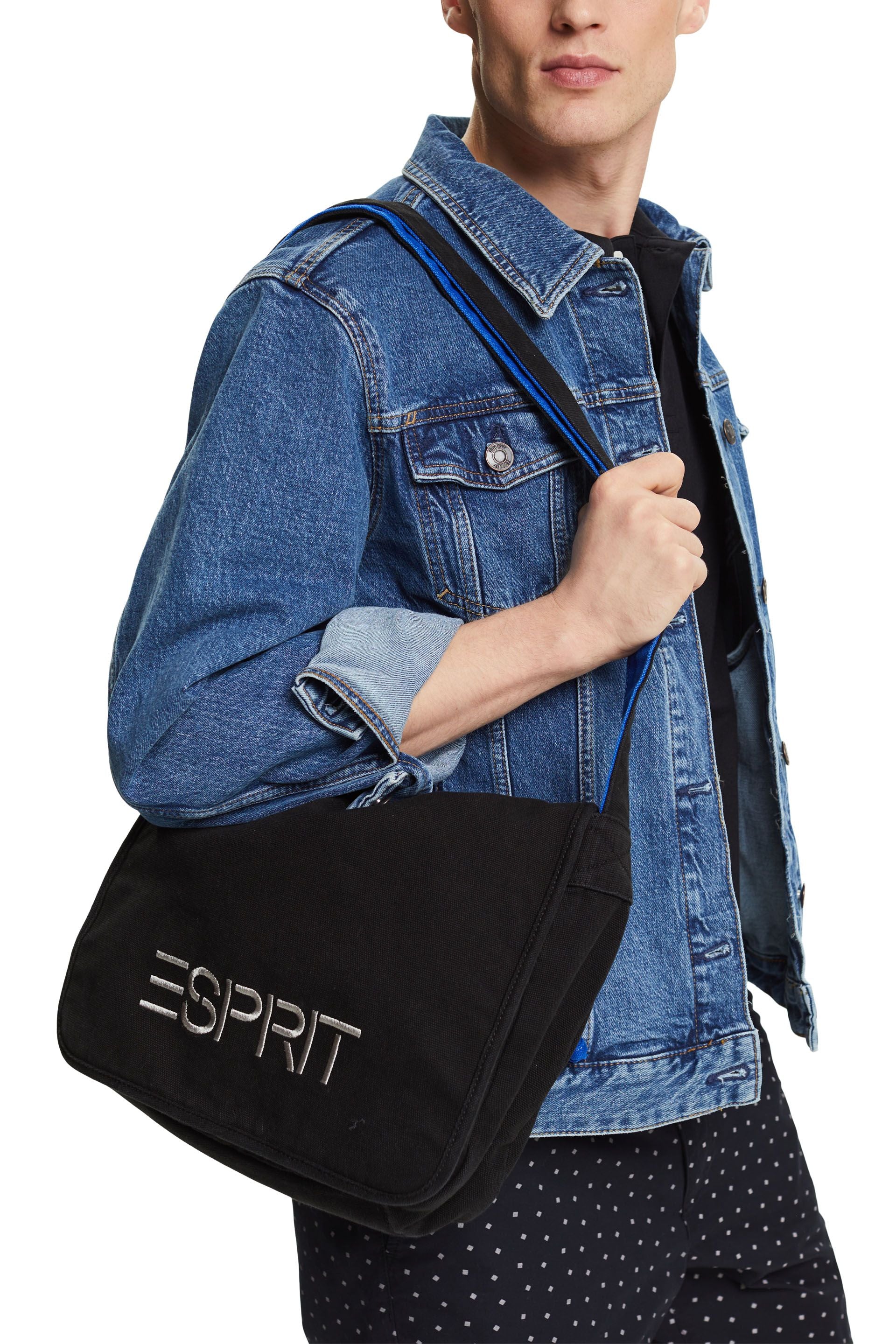 ESPRIT Herren Umhängetasche Logo Zweifarbig Baumwolle