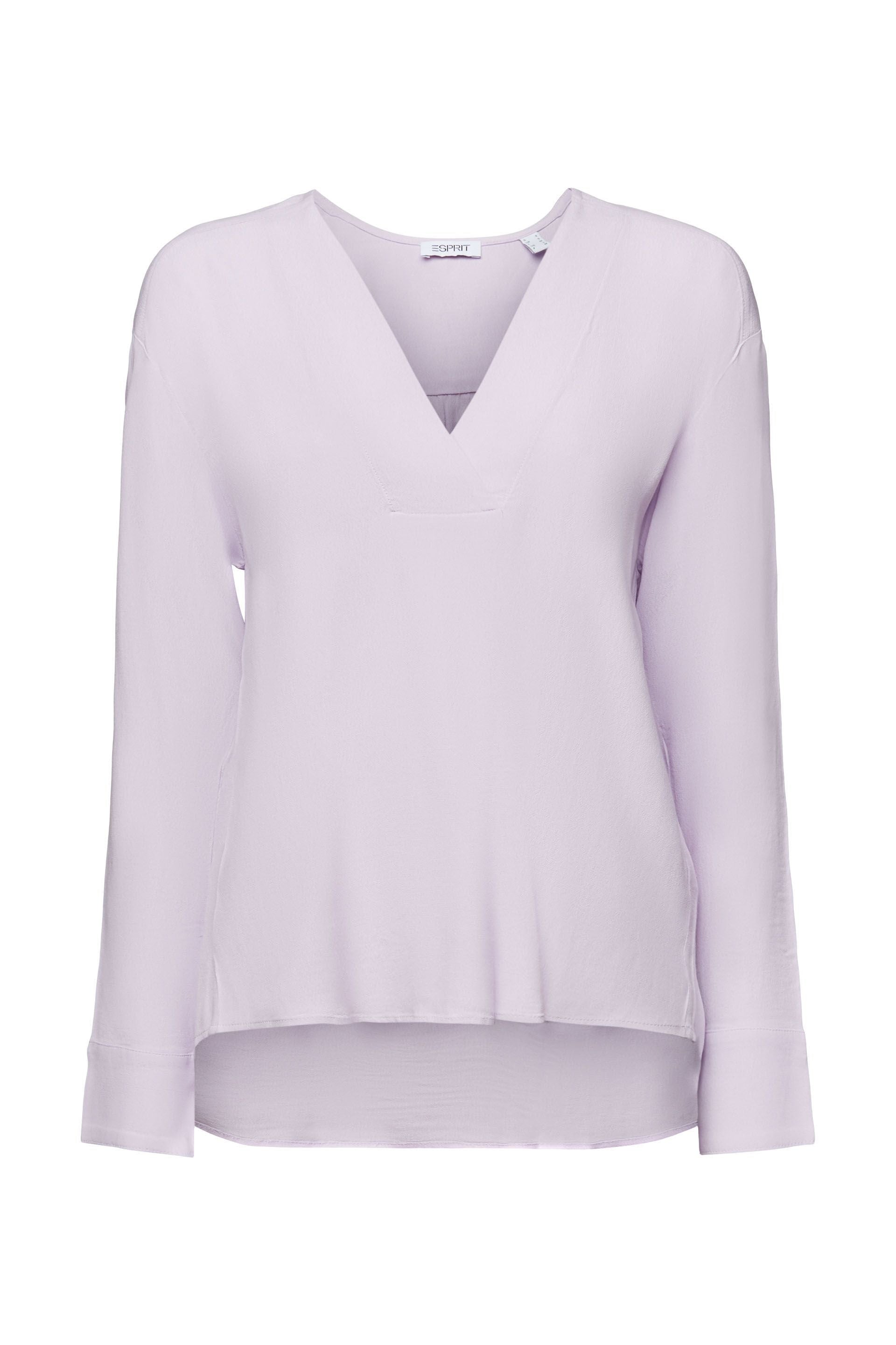 ESPRIT NEW Damen Bluse V-Ausschnitt Lockere Passform