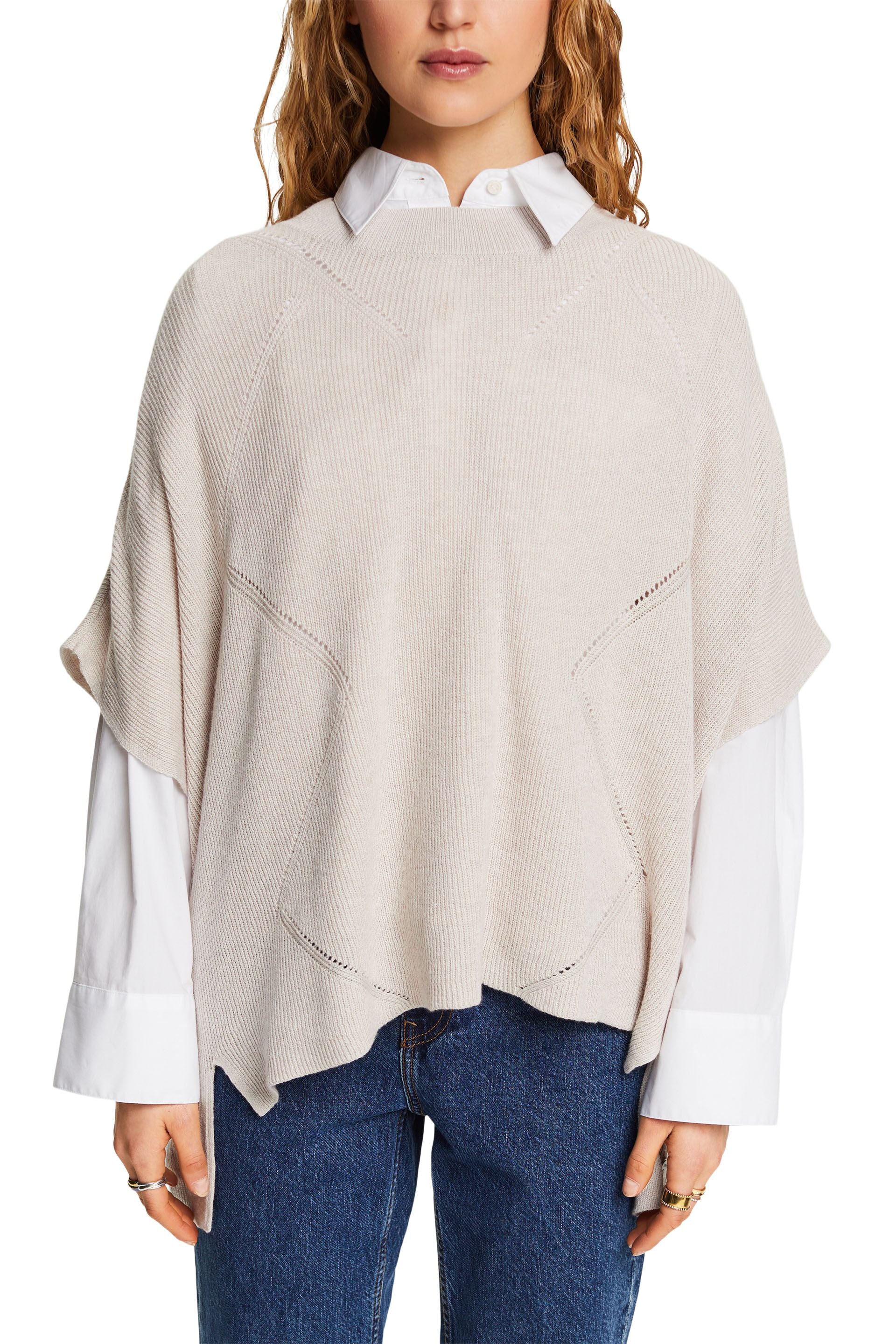 Esprit Baumwollmix Pullover für Damen Lockere Passform