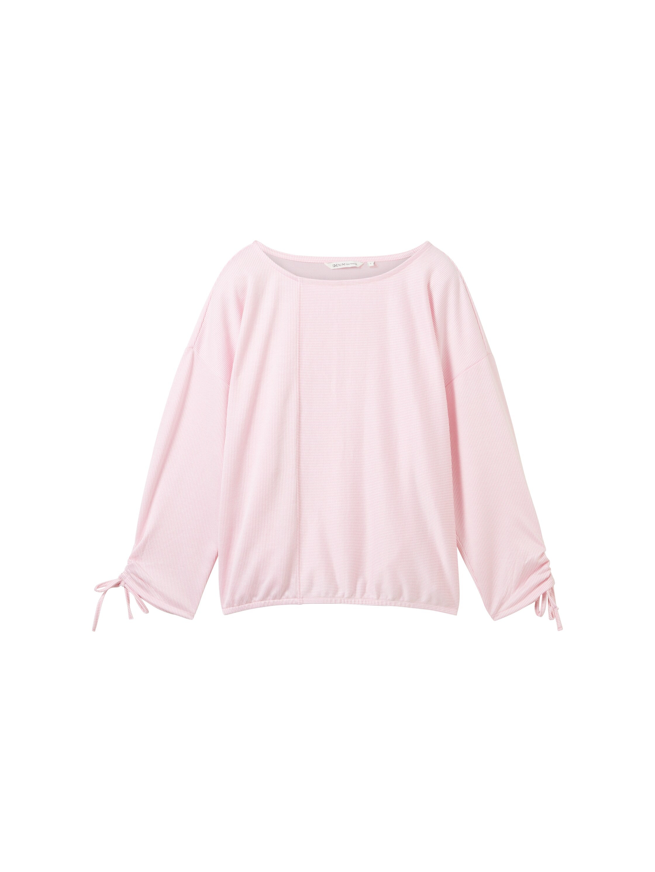 Tom Tailor Denim Blusenshirt für Damen mit 7/8 Arm und gestreiftem Design