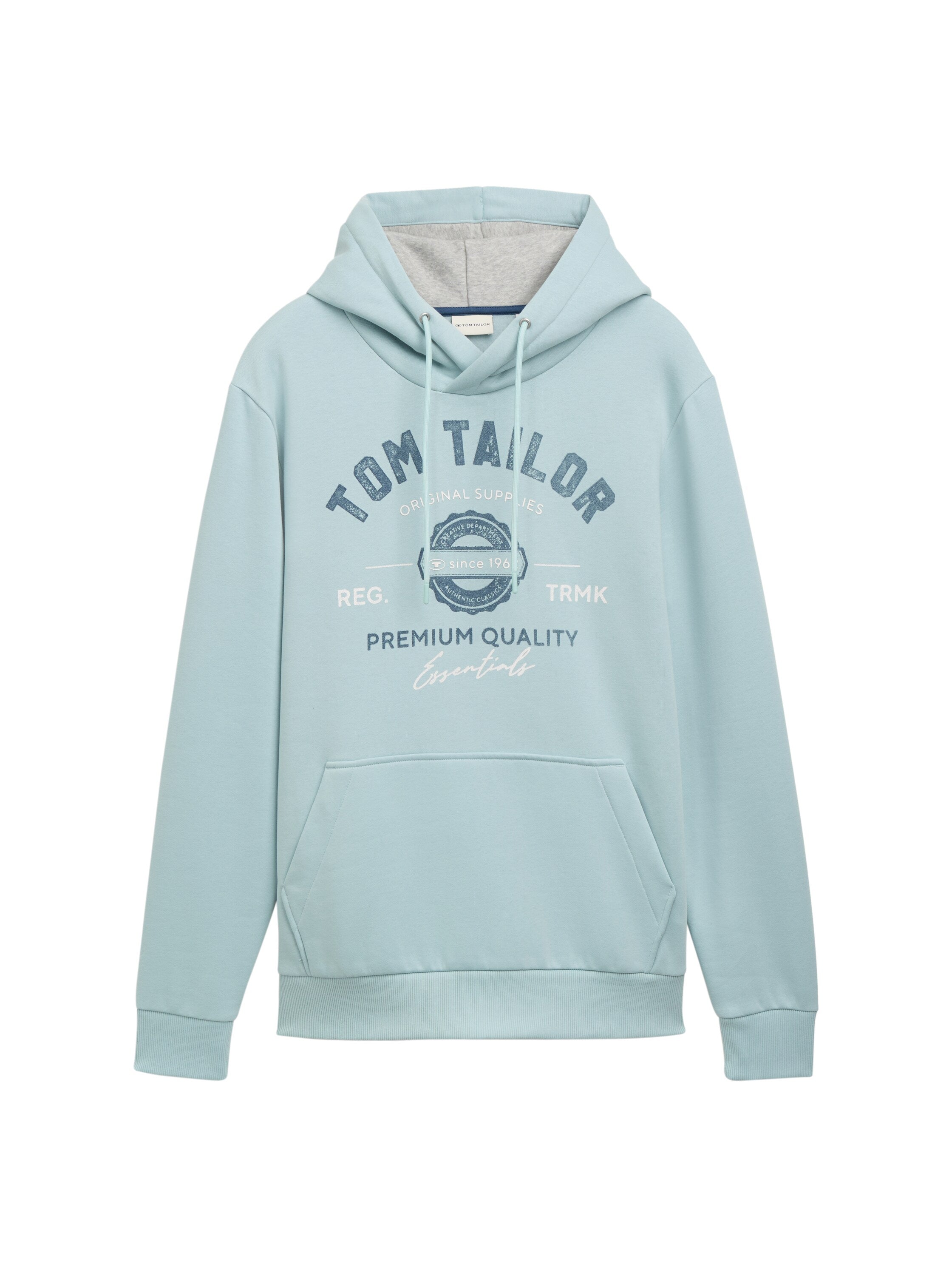 Tom Tailor Denim Herren Hoodie mit Logo Print Regular Fit langärmlig mit Kapuze