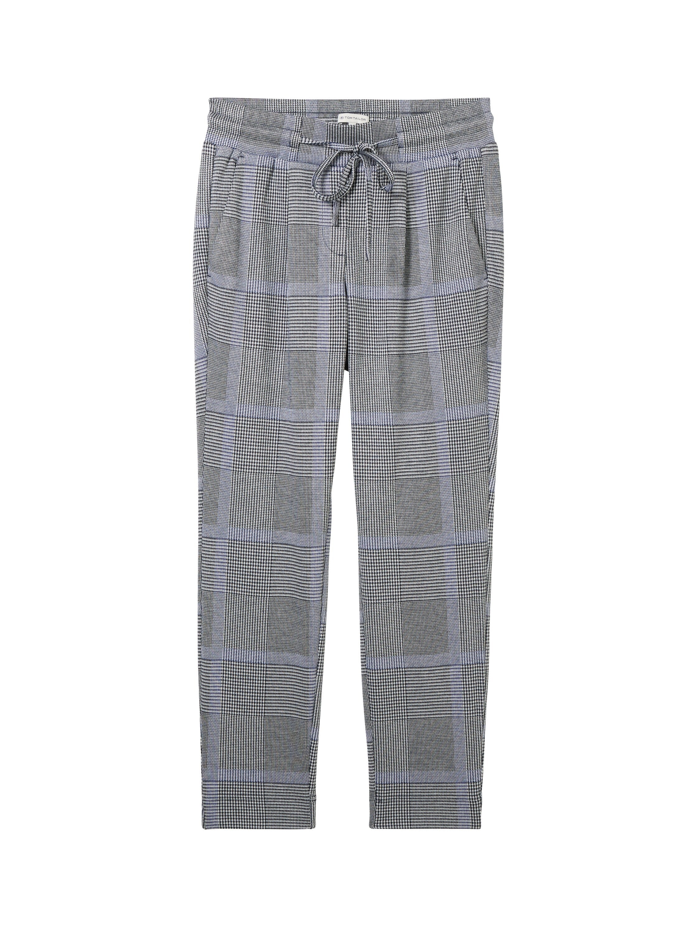 Karierte Chinohose Damen Jogger-Style Elastisch
