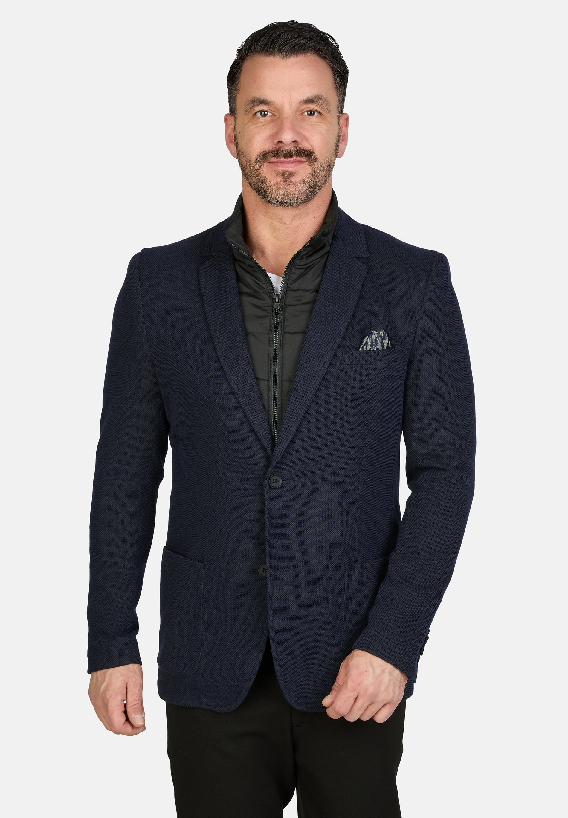Regular Fit 2-in-1 Blazer mit Fake-Weste für Herren
