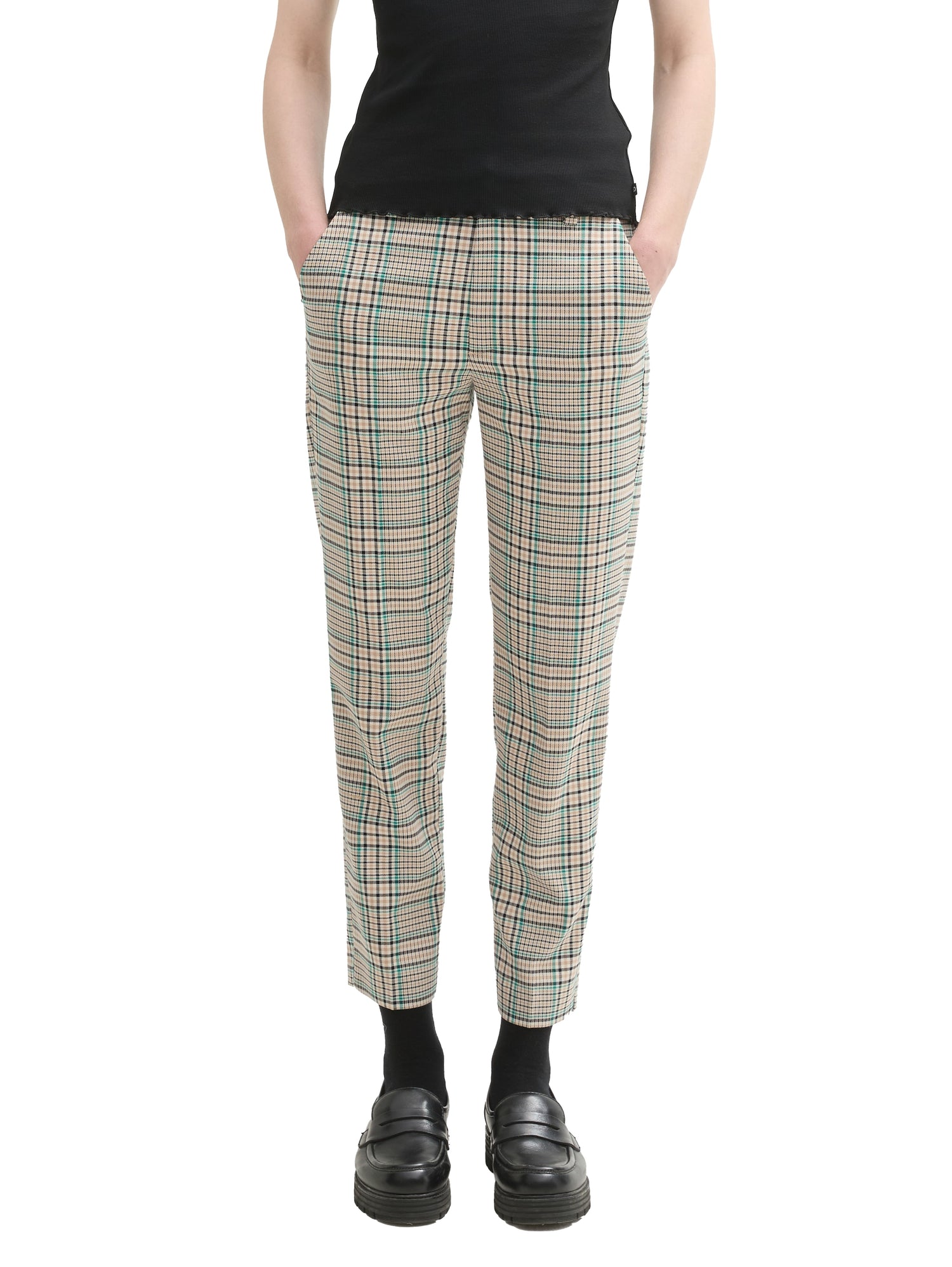Tom Tailor Denim Checkered Shorts Female Comfort Fit