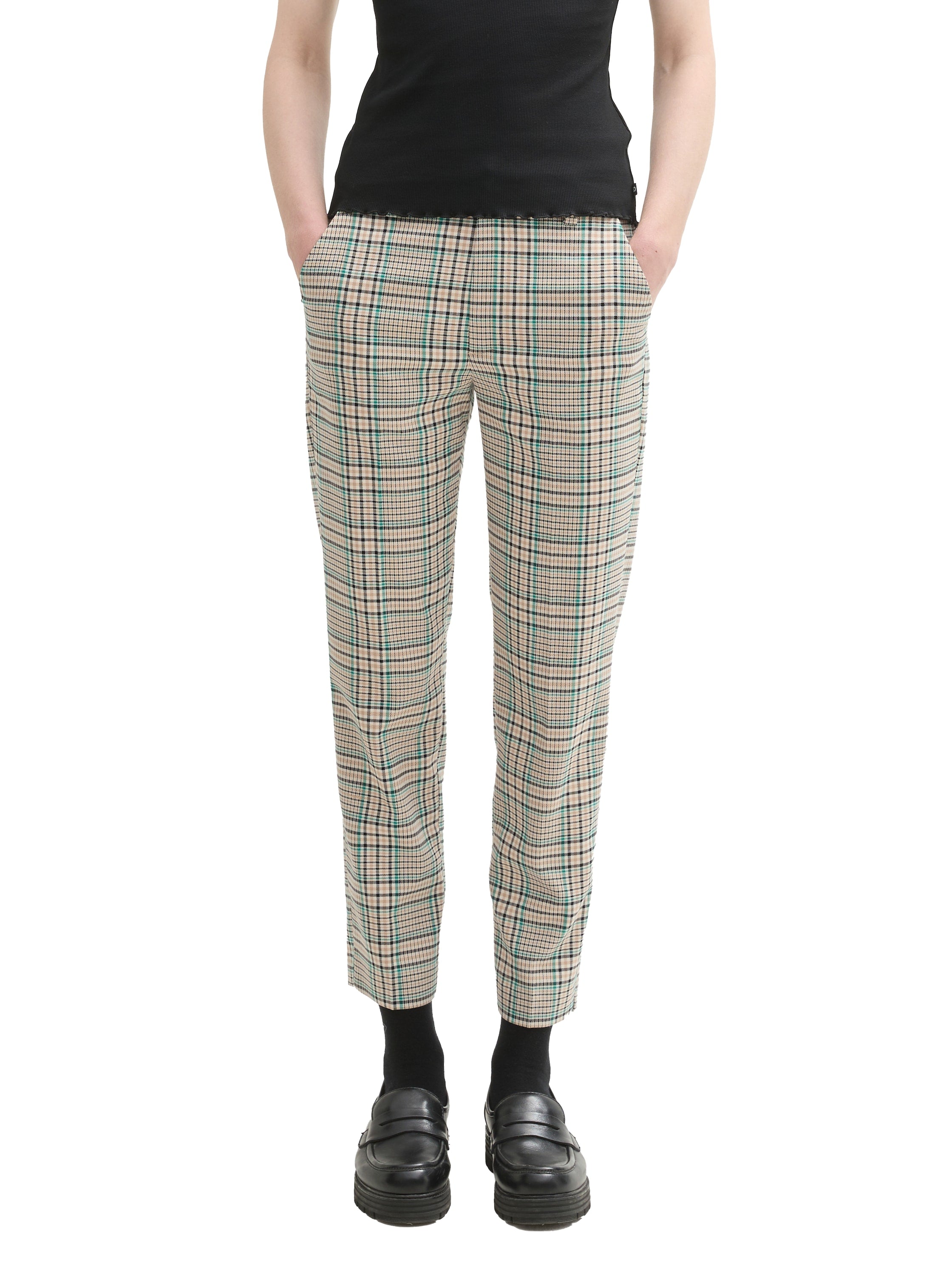 Tom Tailor Denim Checkered Shorts Female Comfort Fit