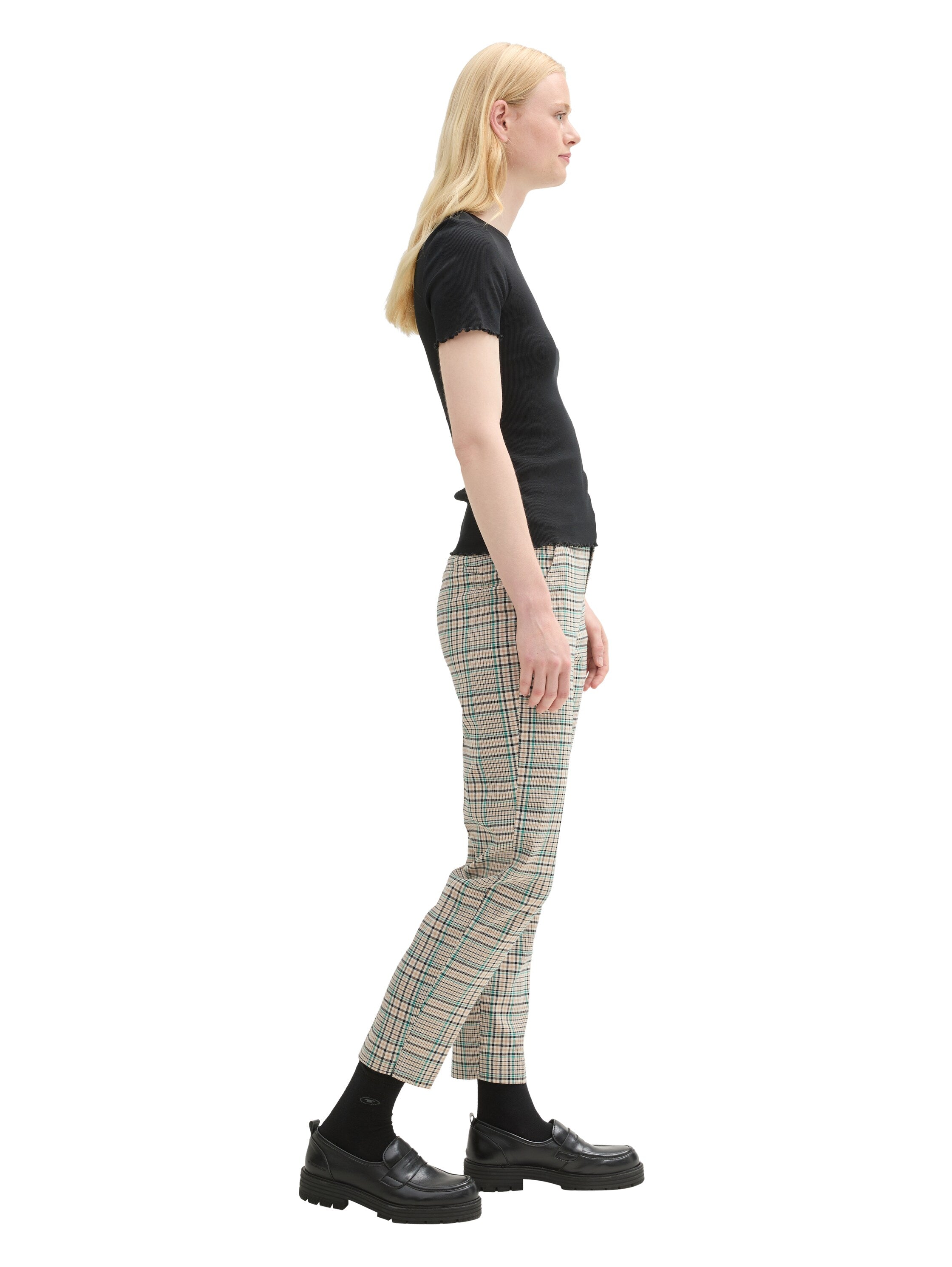 Tom Tailor Denim Checkered Shorts Female Comfort Fit