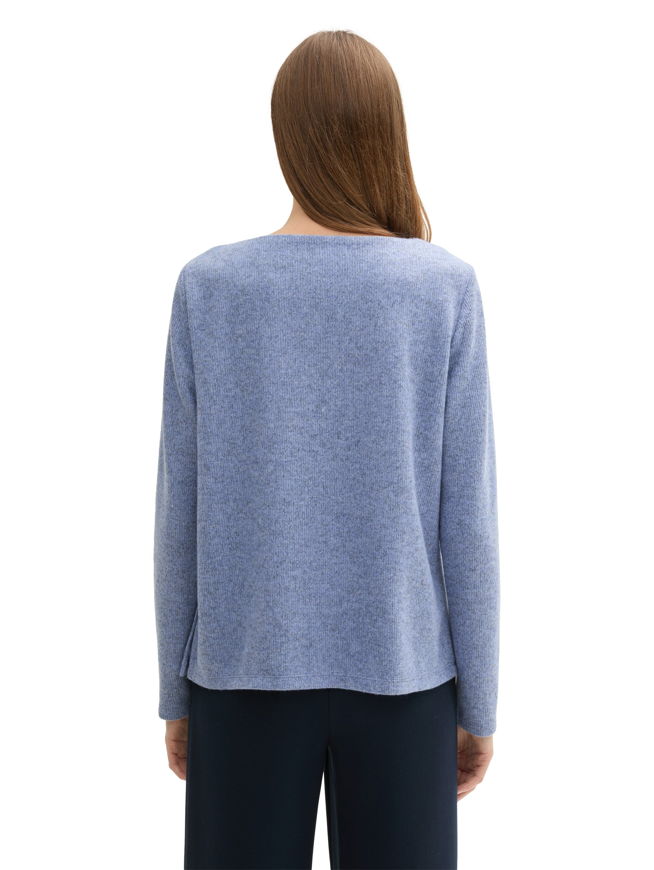 Tom Tailor Denim Female Sweatshirt mit Knopfleiste Rippstrick