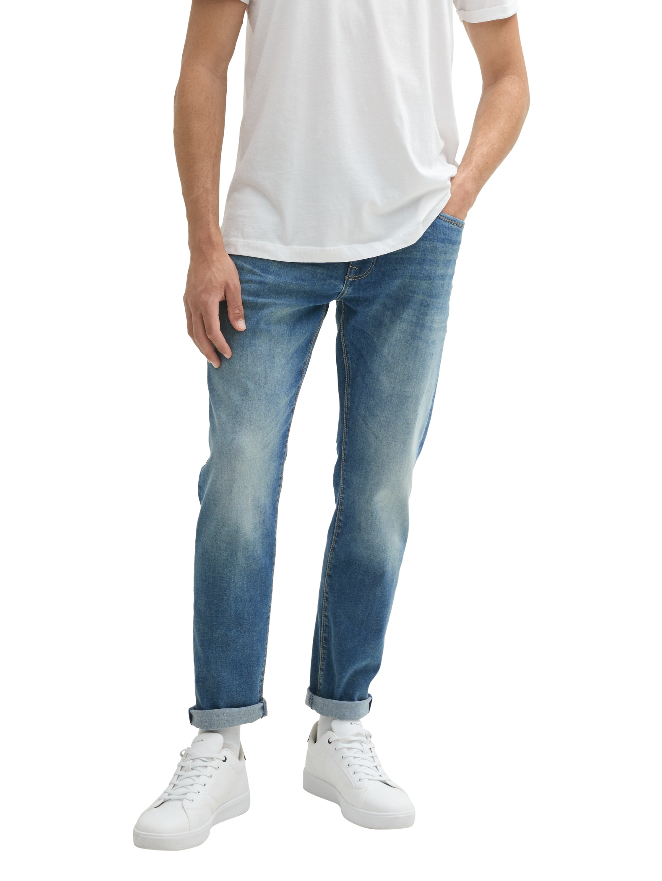 Tom Tailor Denim Male Slim Tapered Fit Jeans Tinted Blue Denim