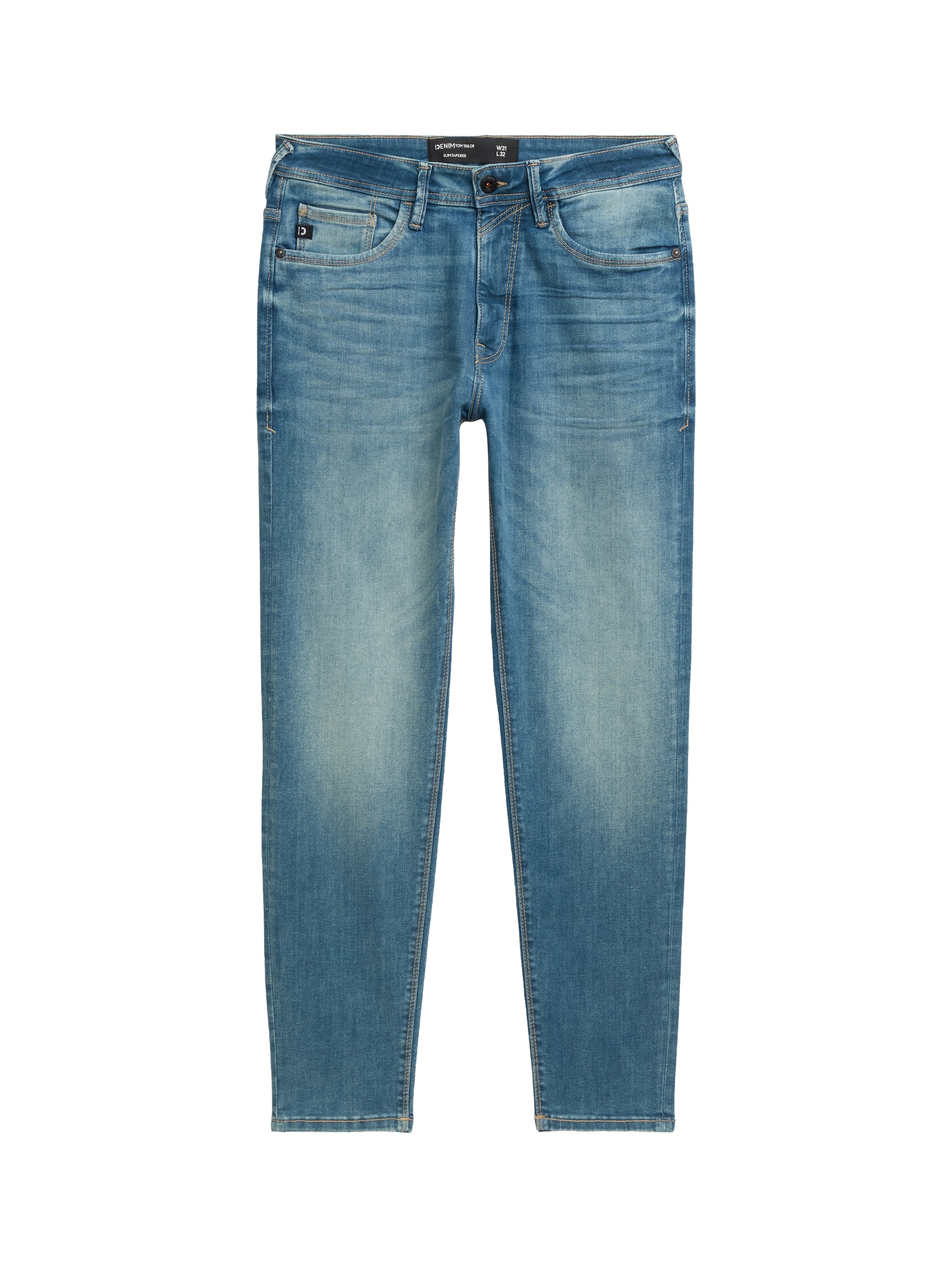 Tom Tailor Denim Male Slim Tapered Fit Jeans Tinted Blue Denim