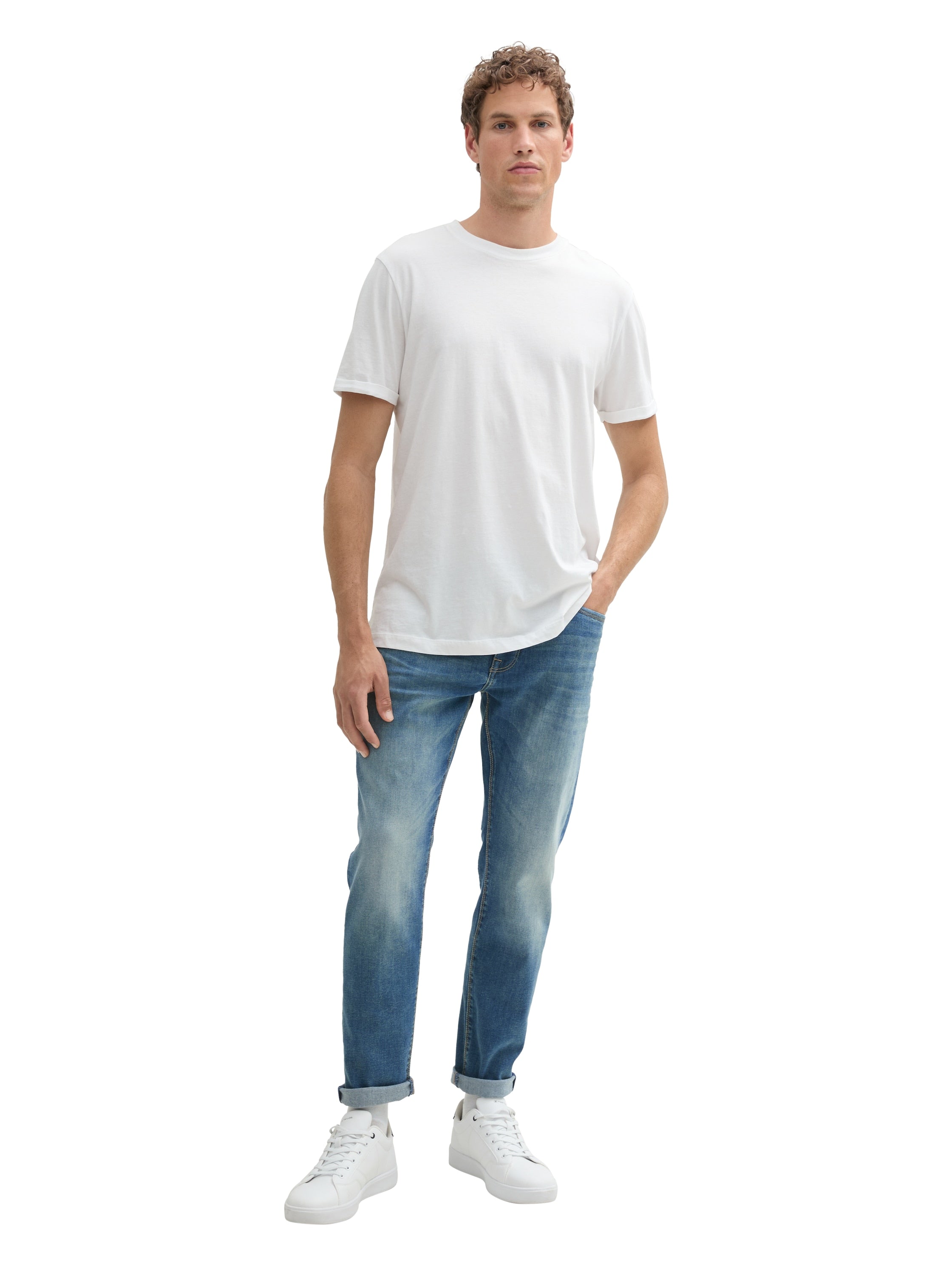 Tom Tailor Denim Male Slim Tapered Fit Jeans Tinted Blue Denim
