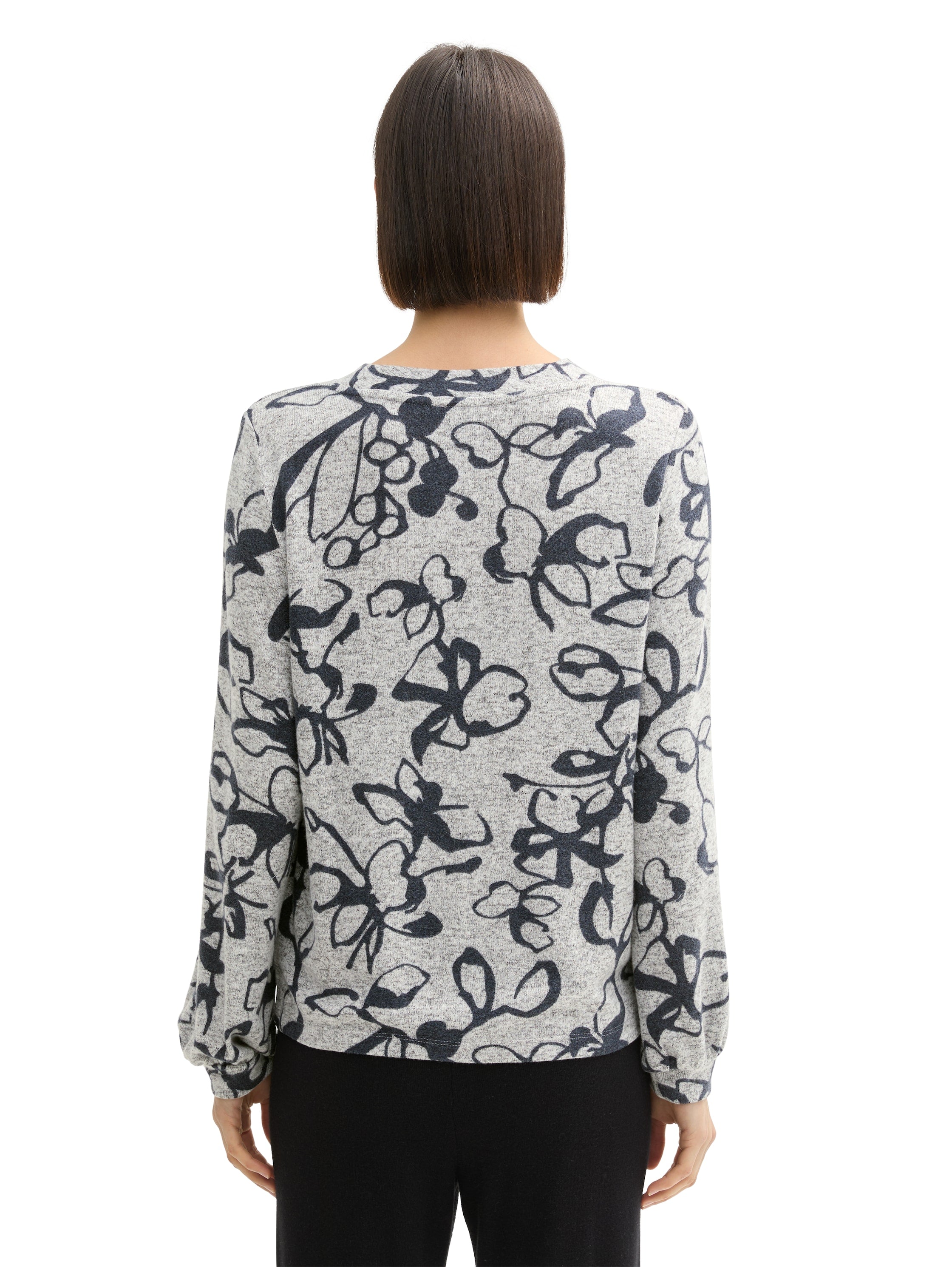 Regular Fit Damen Bluse mit floralem Design Viskose Polyester Elasthan