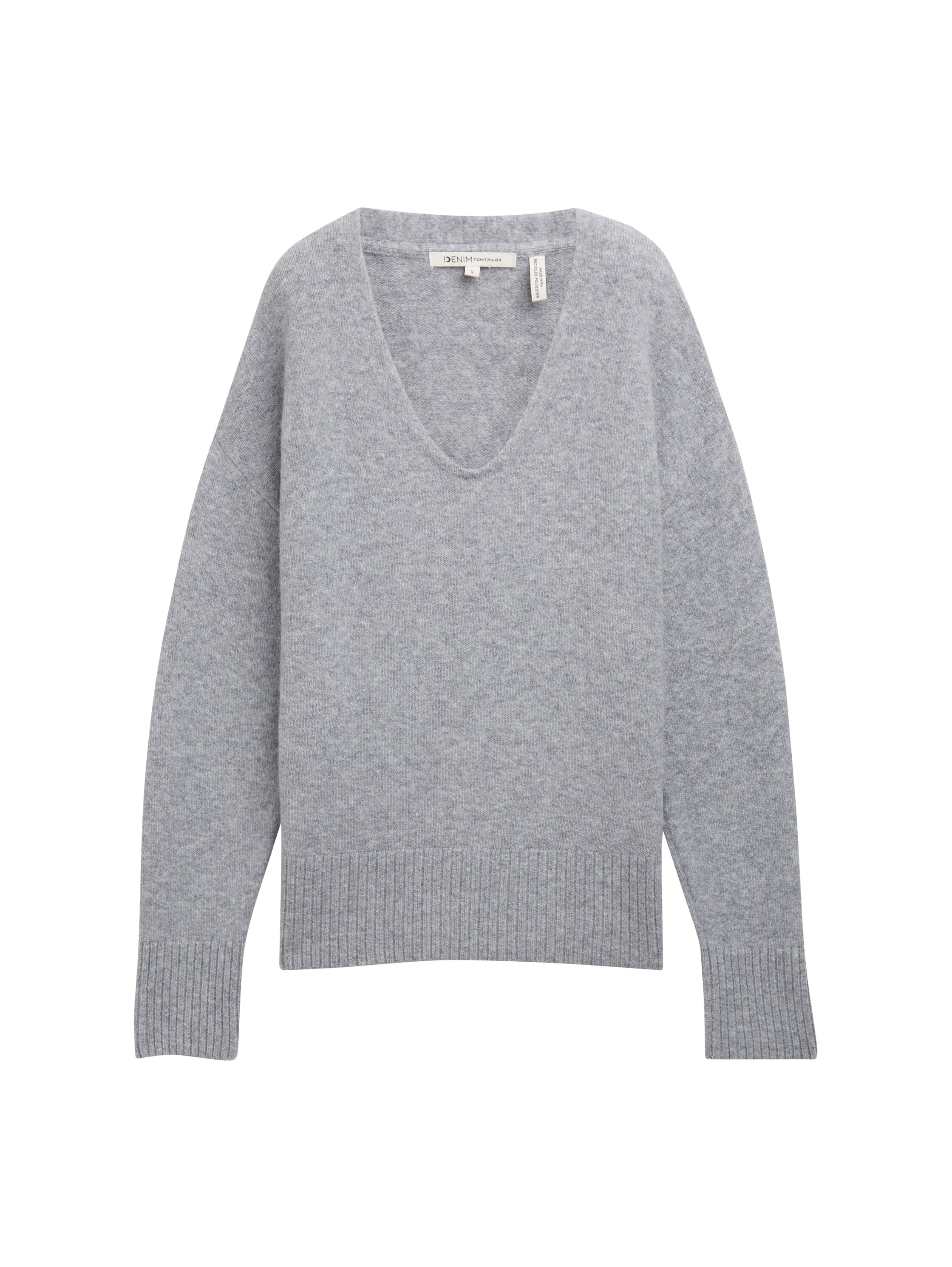Relaxed Fit Damen Pullover mit Rippbündchen