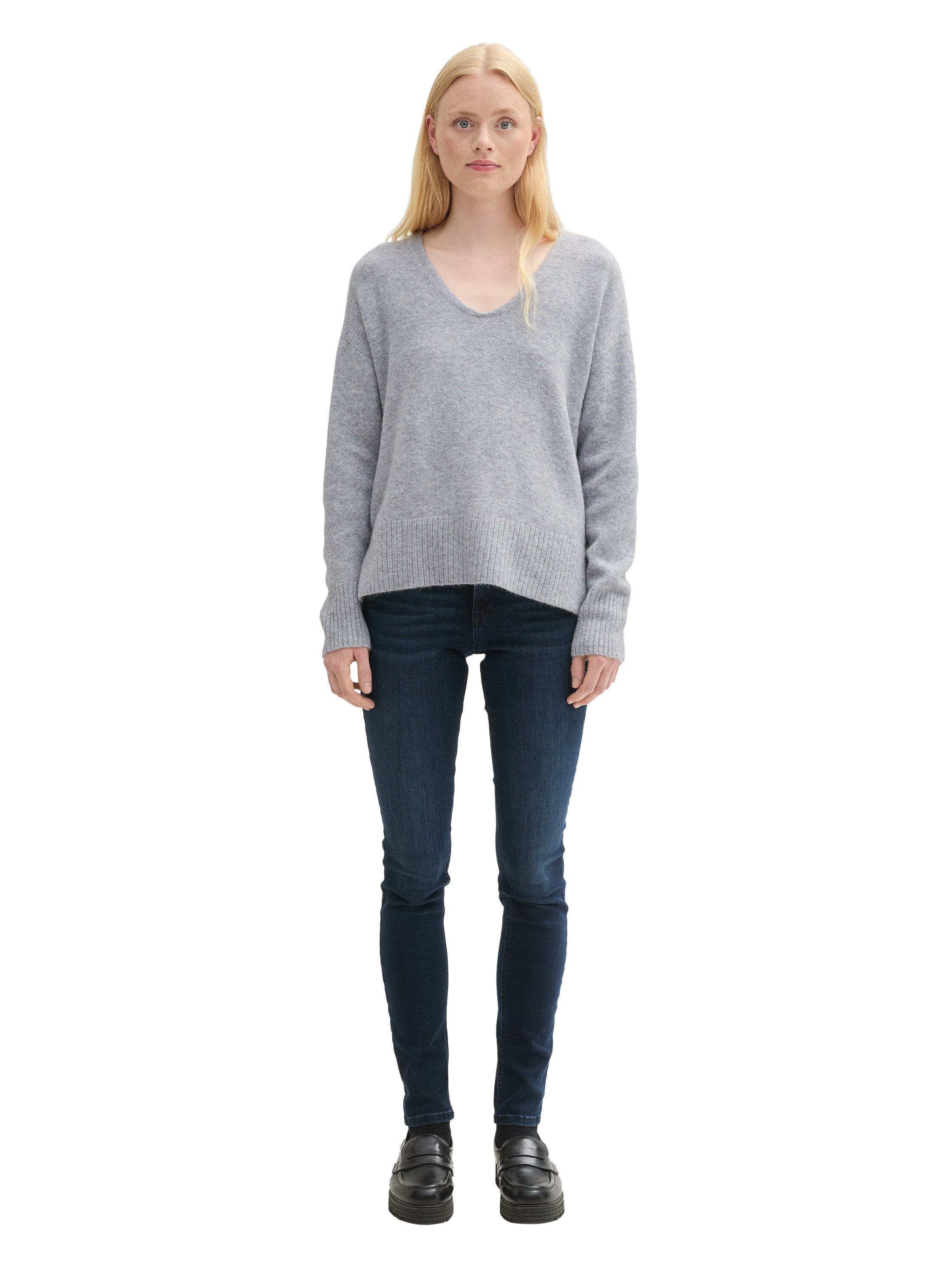 Relaxed Fit Damen Pullover mit Rippbündchen