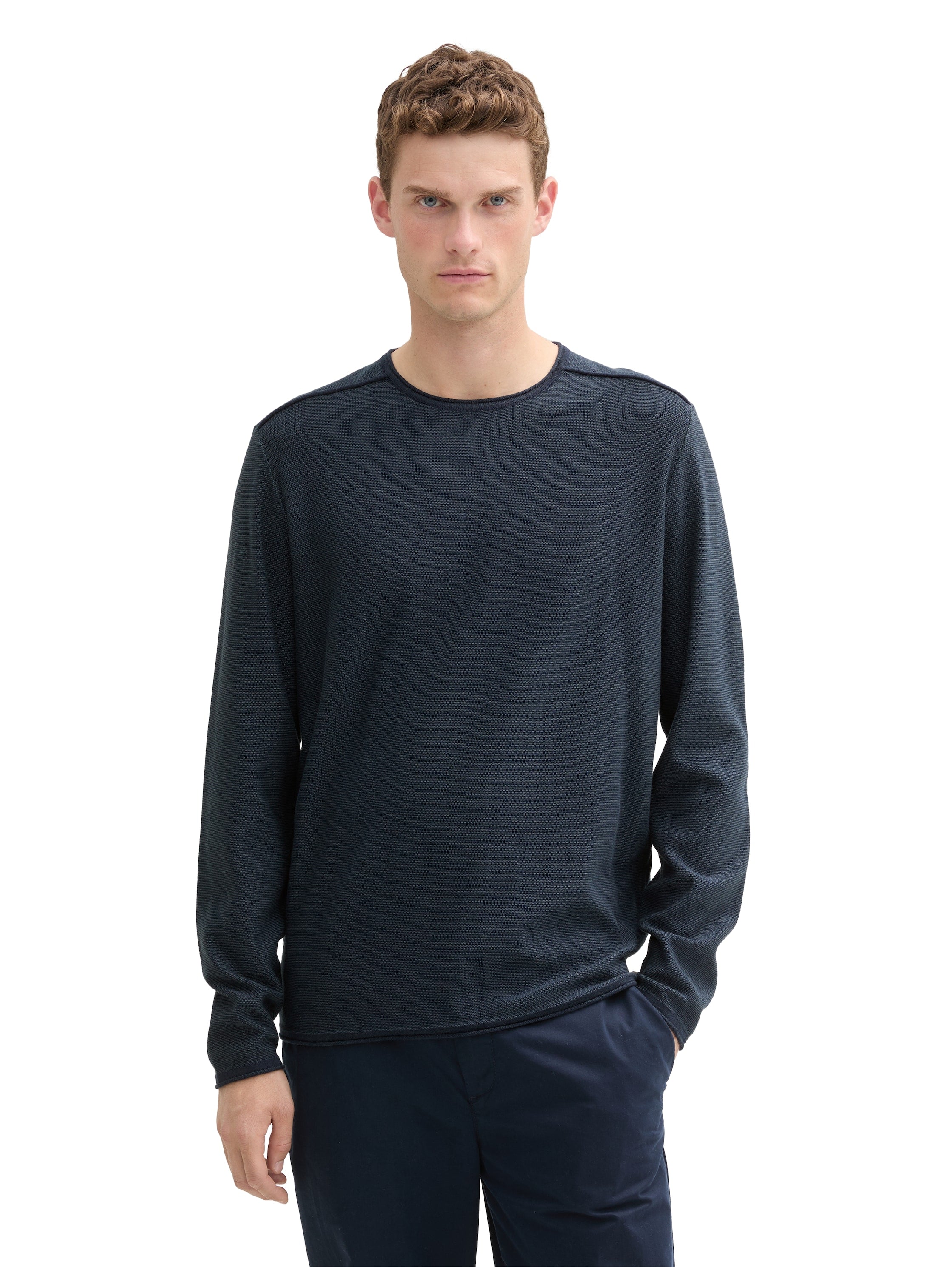 Tom Tailor Denim Male Pullover Rollkante Baumwolle