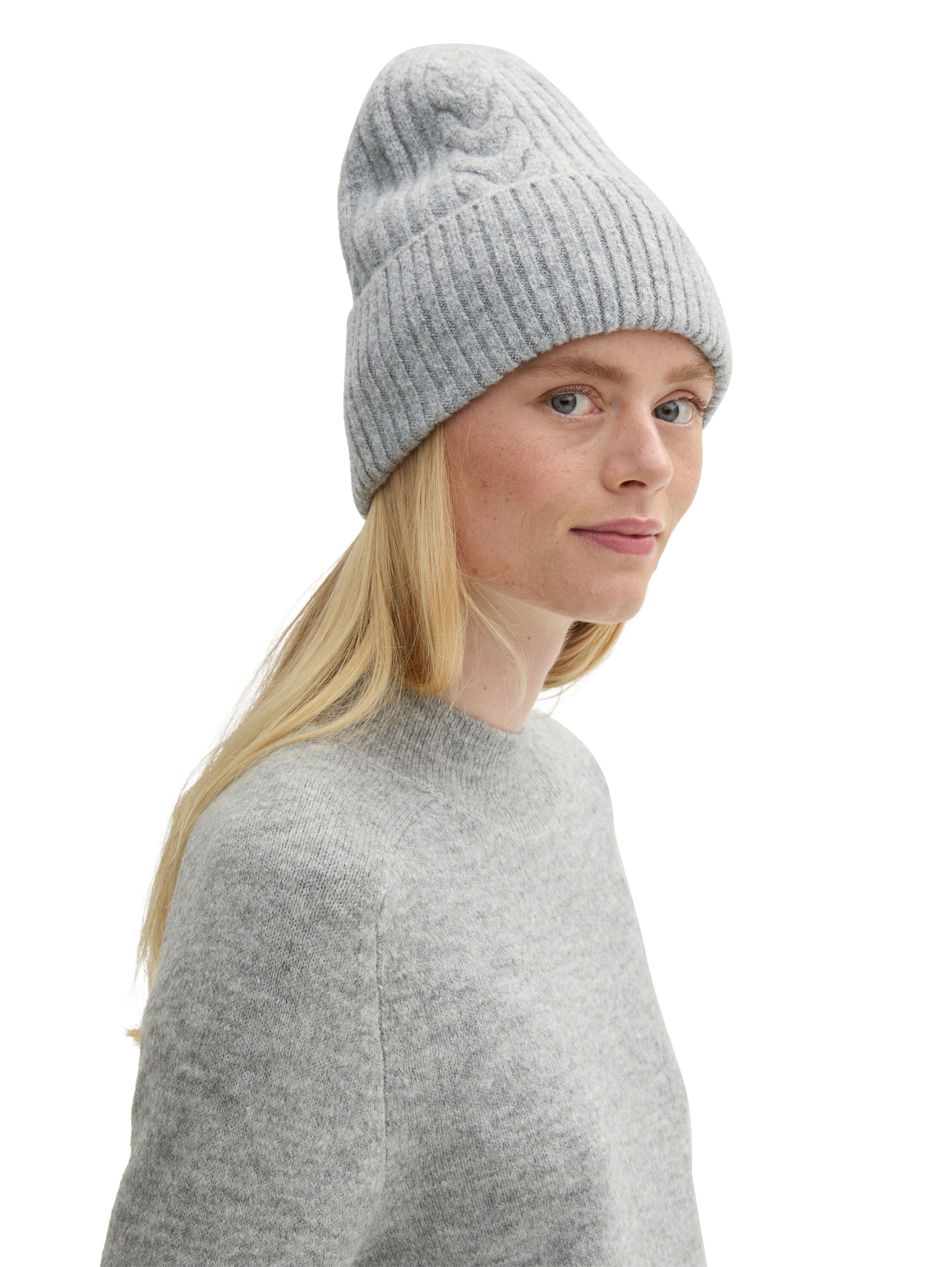 Tom Tailor Damen Strickmütze Zopfstrickmuster