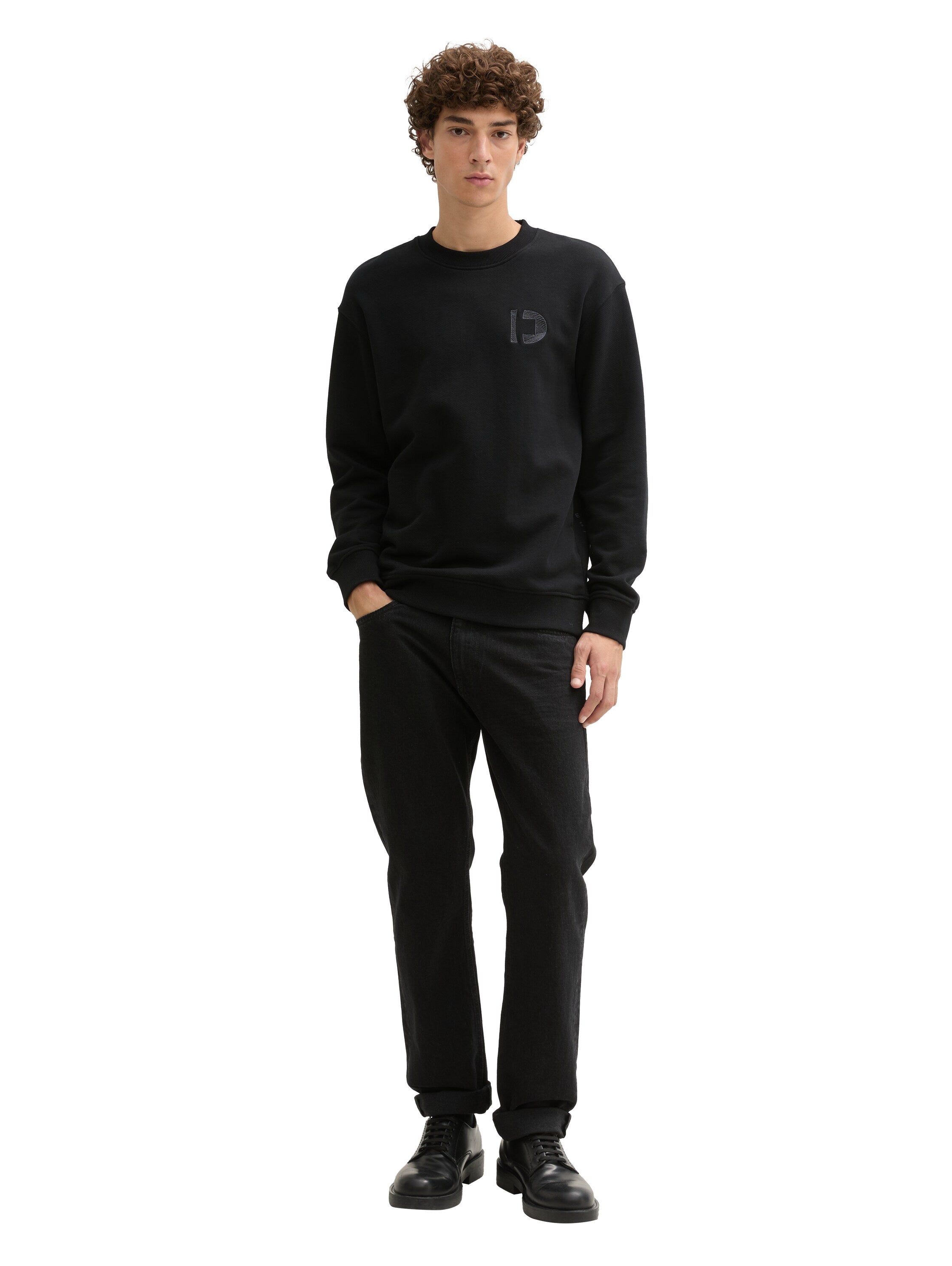 Tom Tailor Denim Herren Sweatshirt Basic Logo-Stickerei Baumwolle L