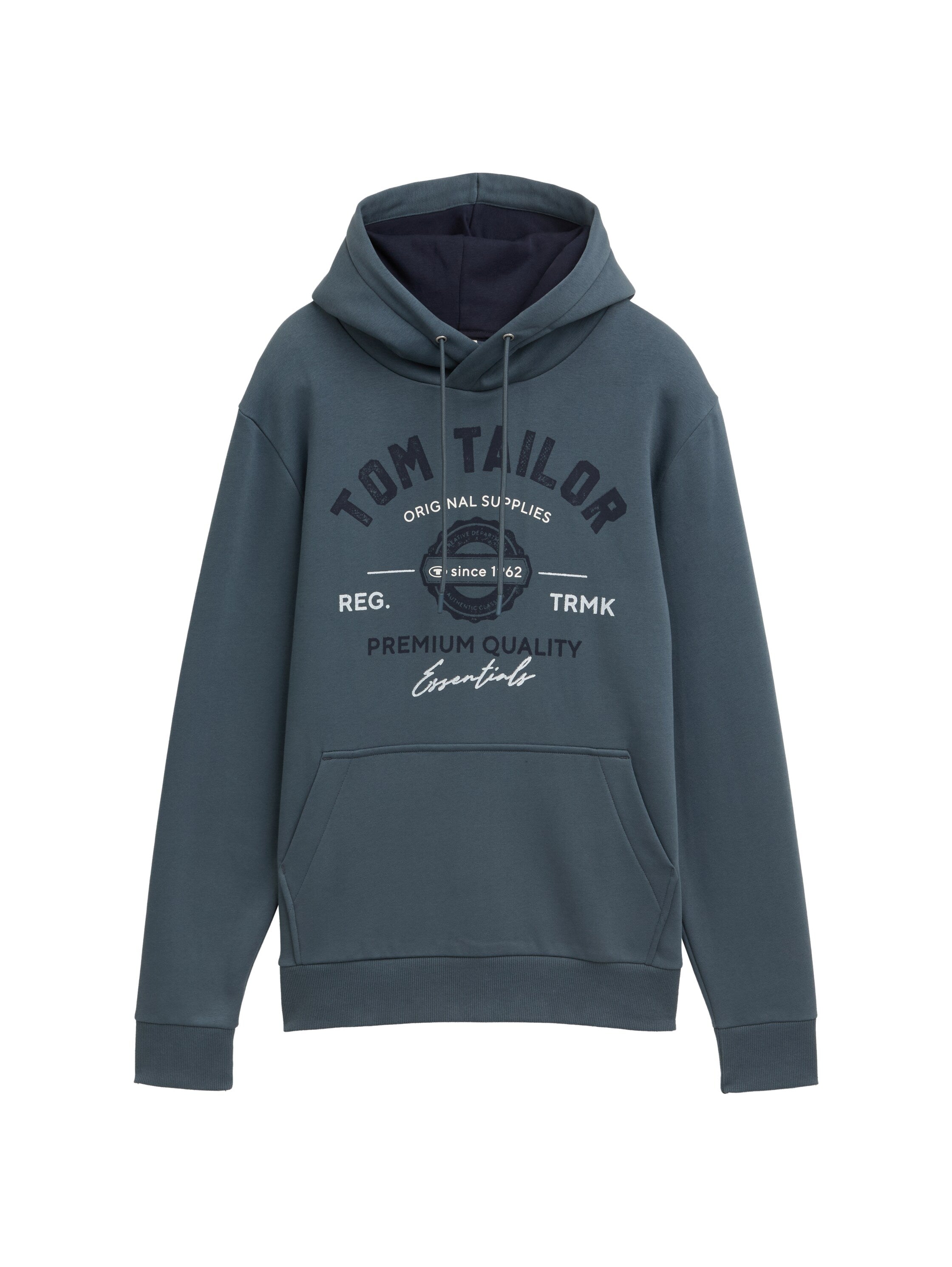 Tom Tailor Denim Herren Hoodie mit Logo Print Regular Fit langärmlig mit Kapuze