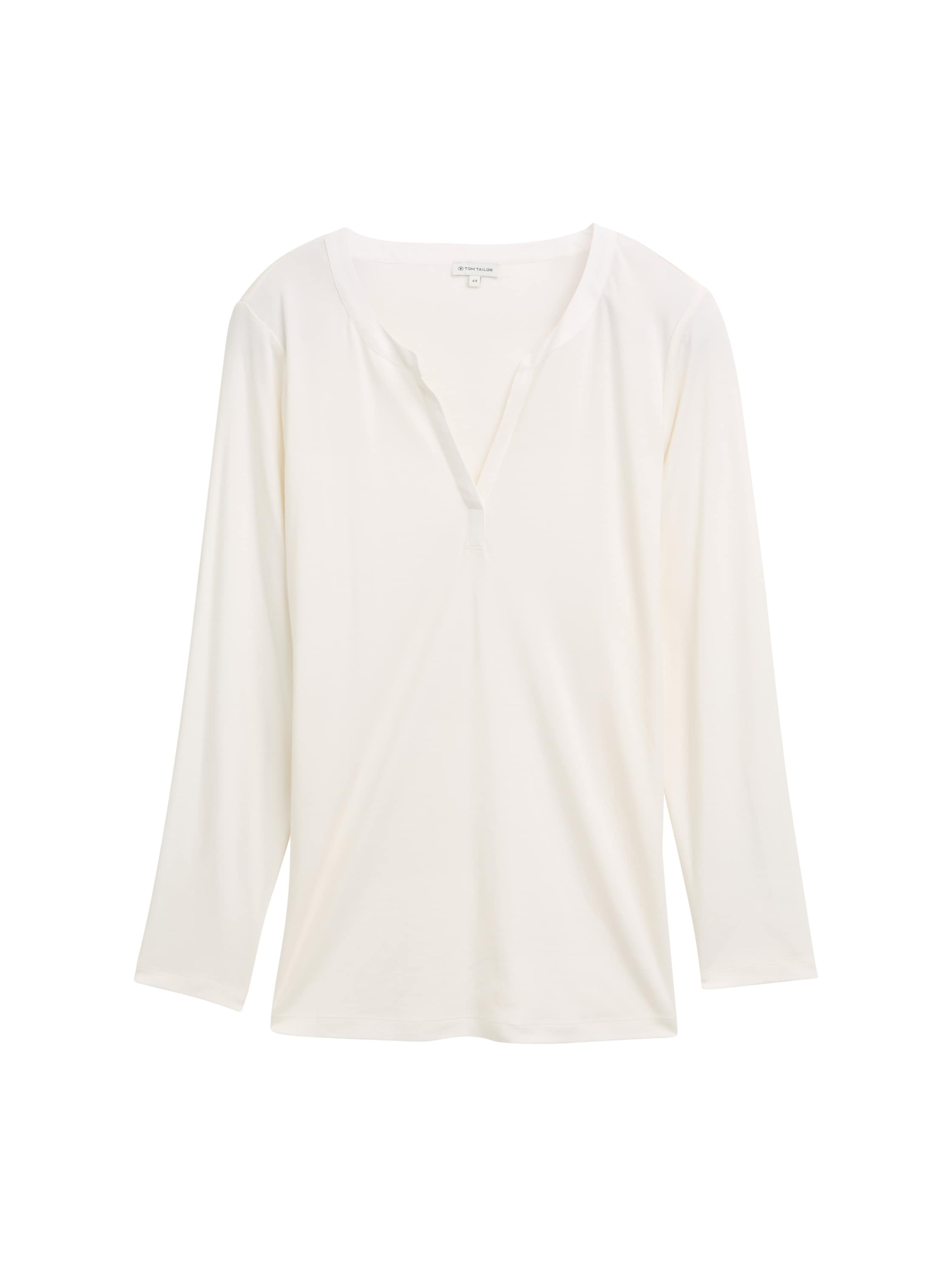 Tom Tailor Denim Female Langarmshirt aus Lyocell Erwachsene Weiblich Pflegeleicht