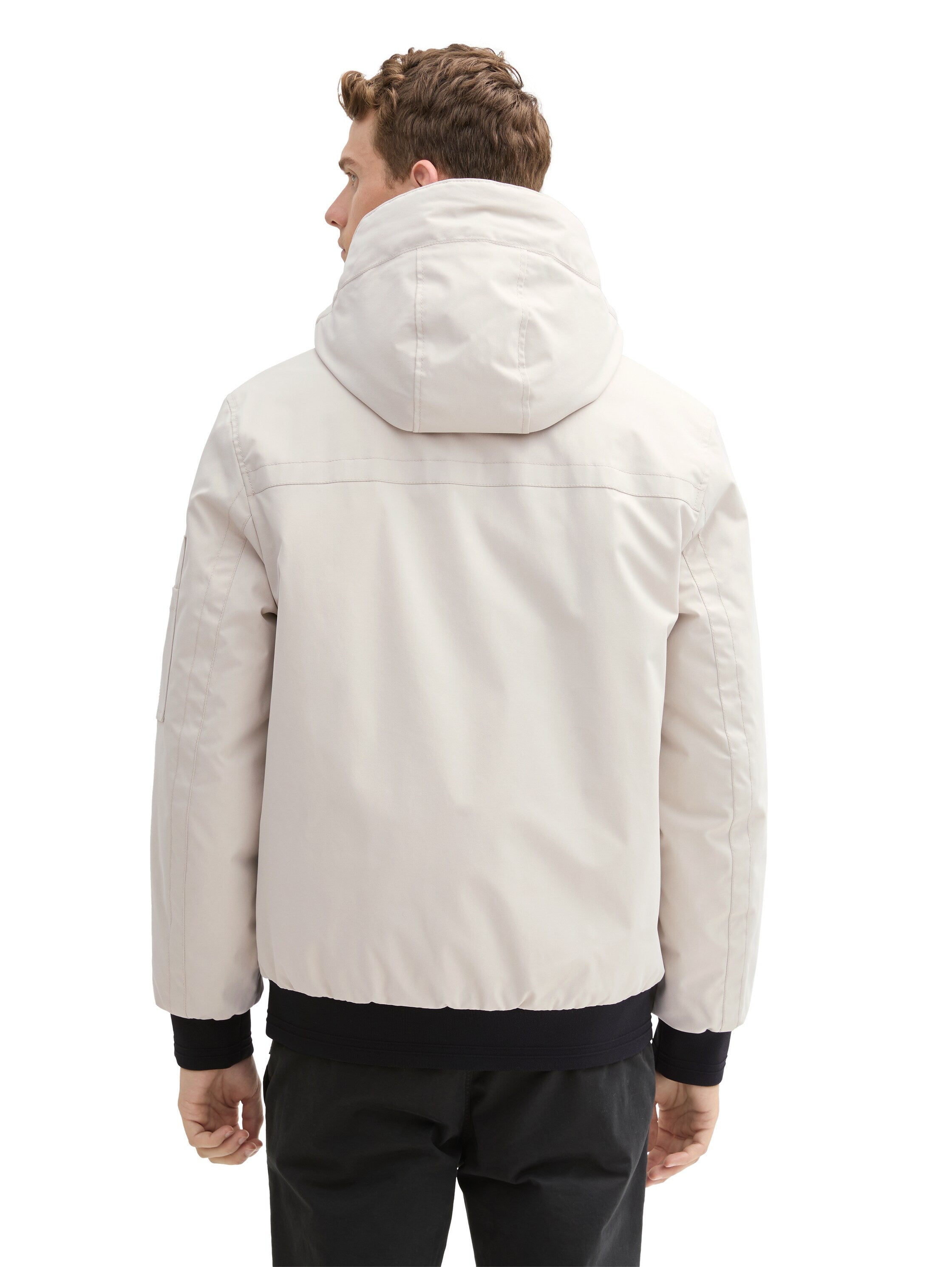 Atmungsaktive Übergangsjacke Herren Blouson mit Kapuze und Reißverschluss L