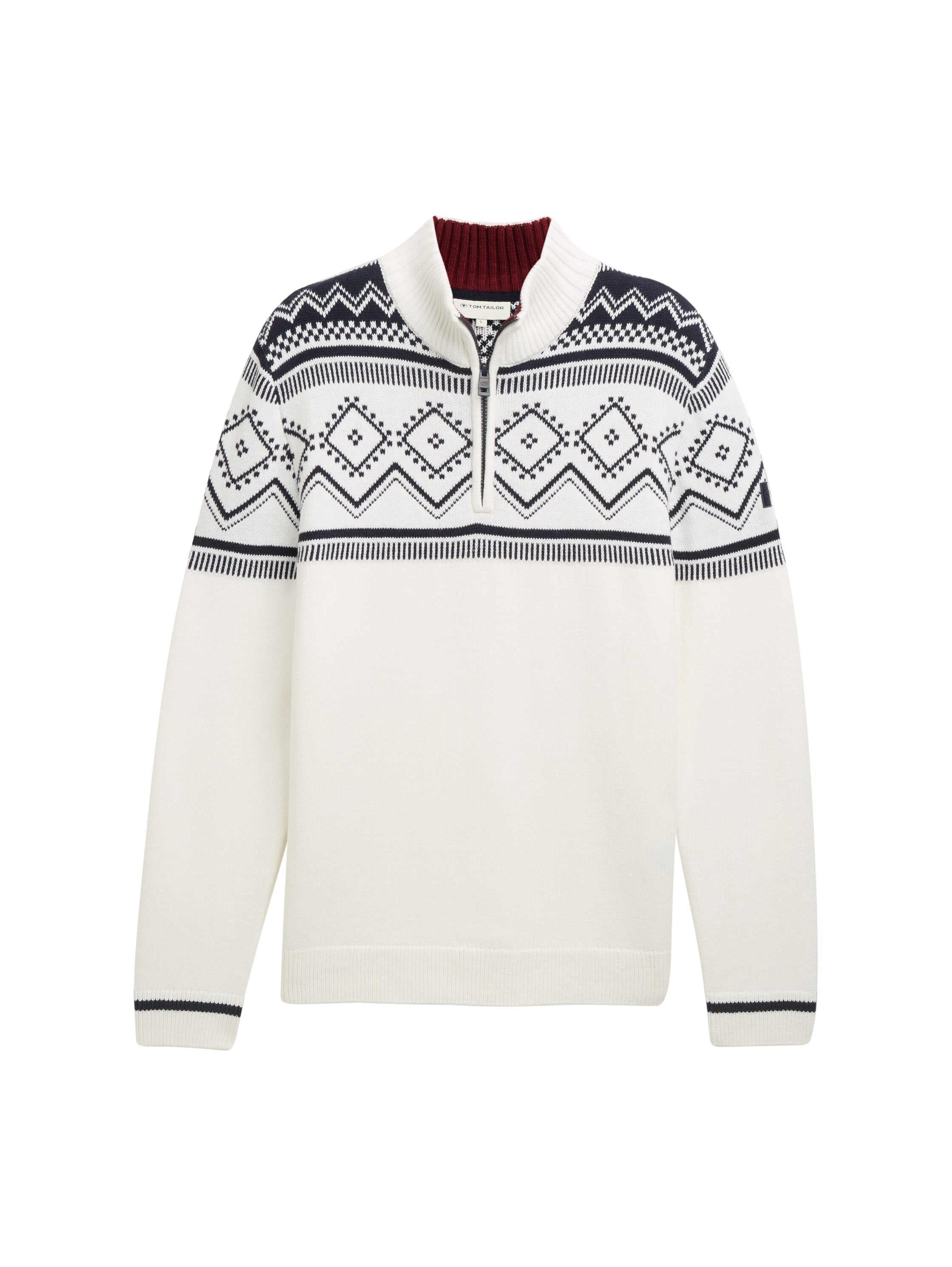 Tom Tailor Denim Strickpullover Herren offwhite navy fair isle