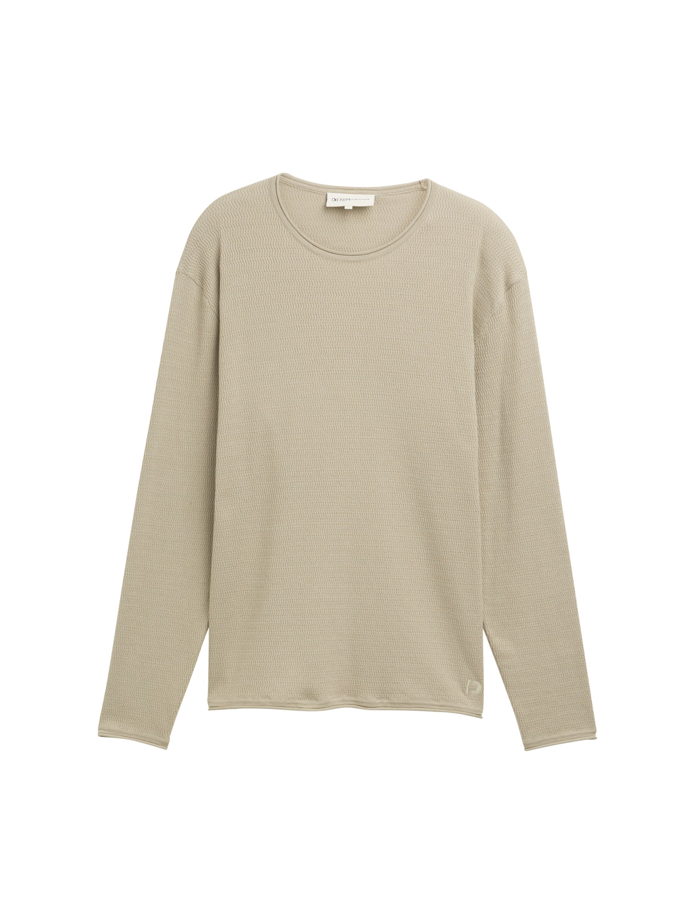 Tom Tailor Denim Male Langärmliges Basic Fit T-Shirt mit gerolltem Saum aus Baumwolle L