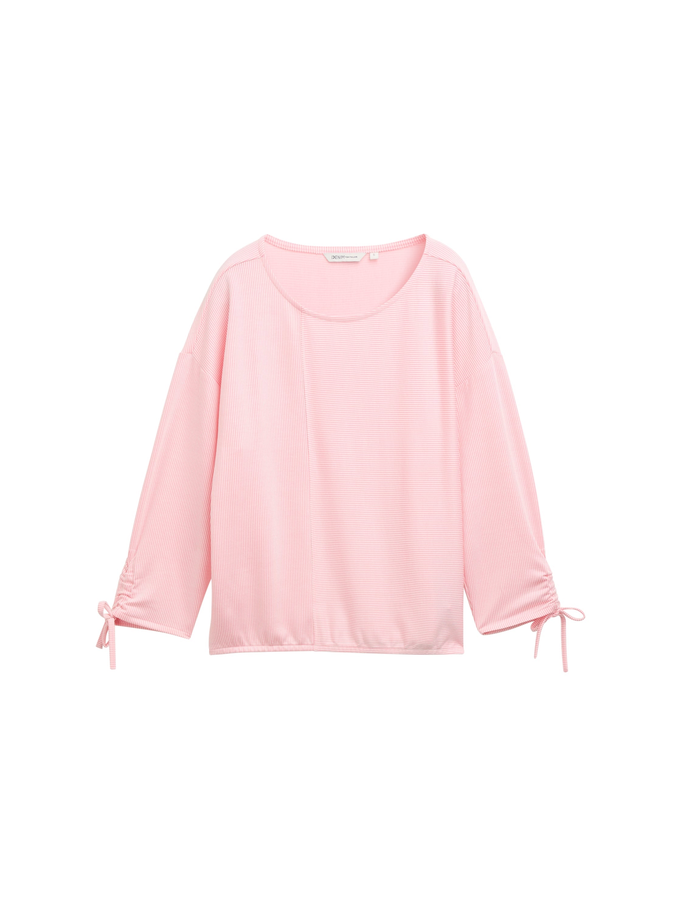 Tom Tailor Denim Blusenshirt für Damen mit 7/8 Arm und gestreiftem Design