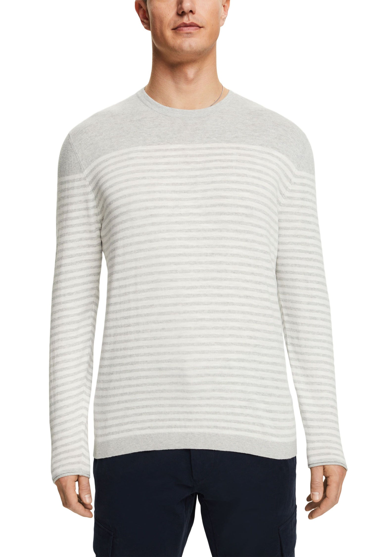 ESPRIT Herren Pullover Regular Fit Slub-Baumwolle