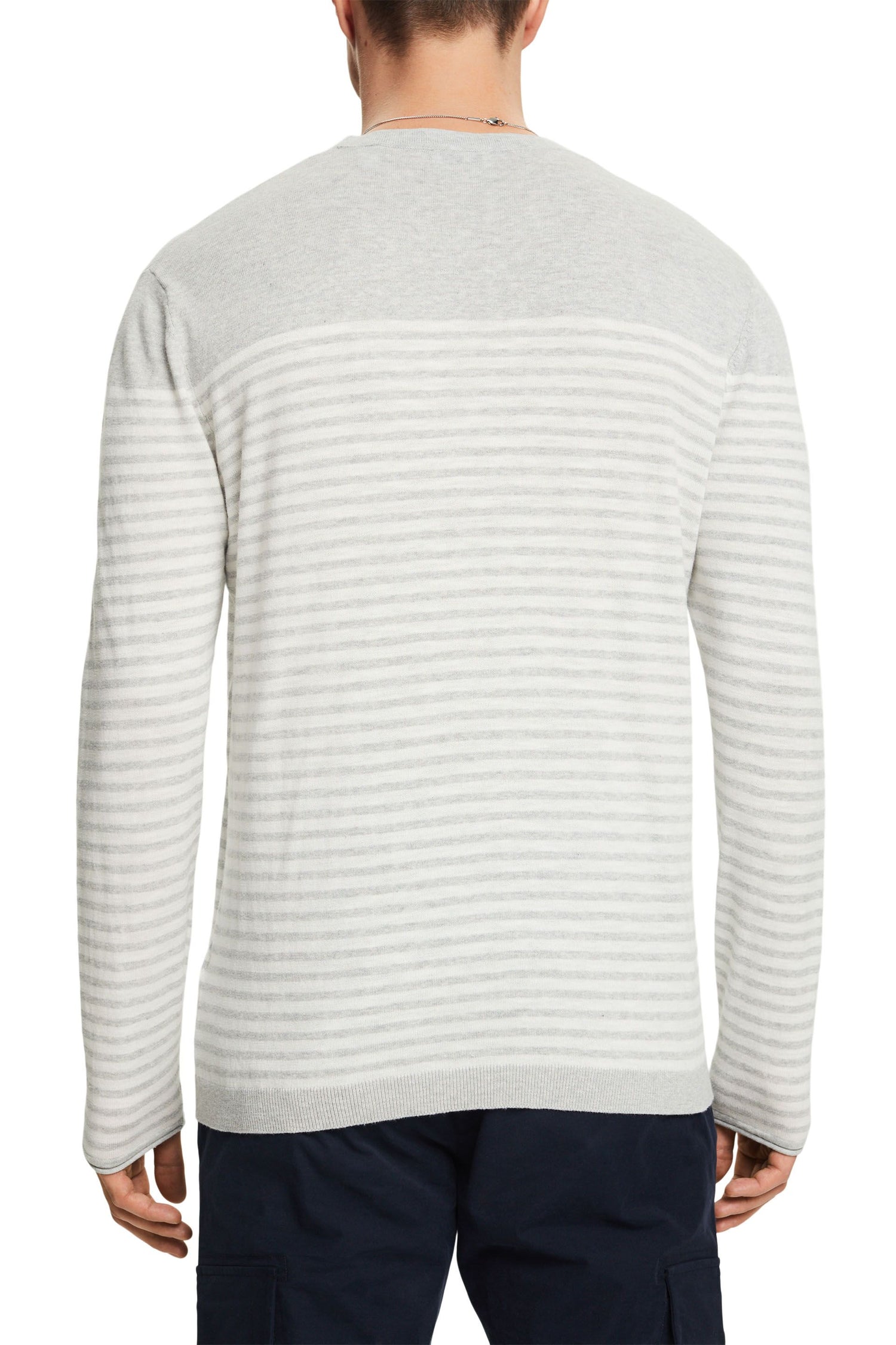 ESPRIT Herren Pullover Regular Fit Slub-Baumwolle