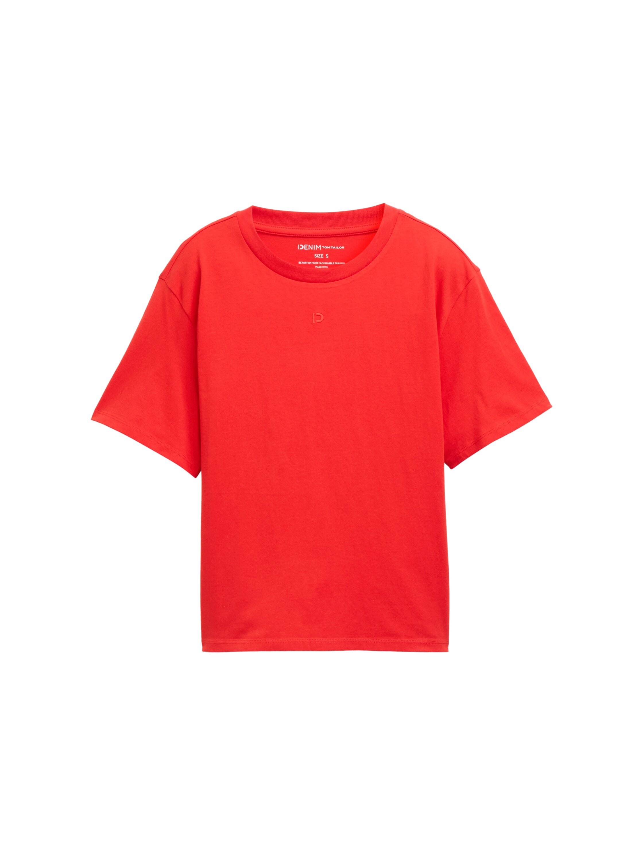 Tom Tailor Boxy Fit T-Shirt für Frauen mit Logo-Stickerei