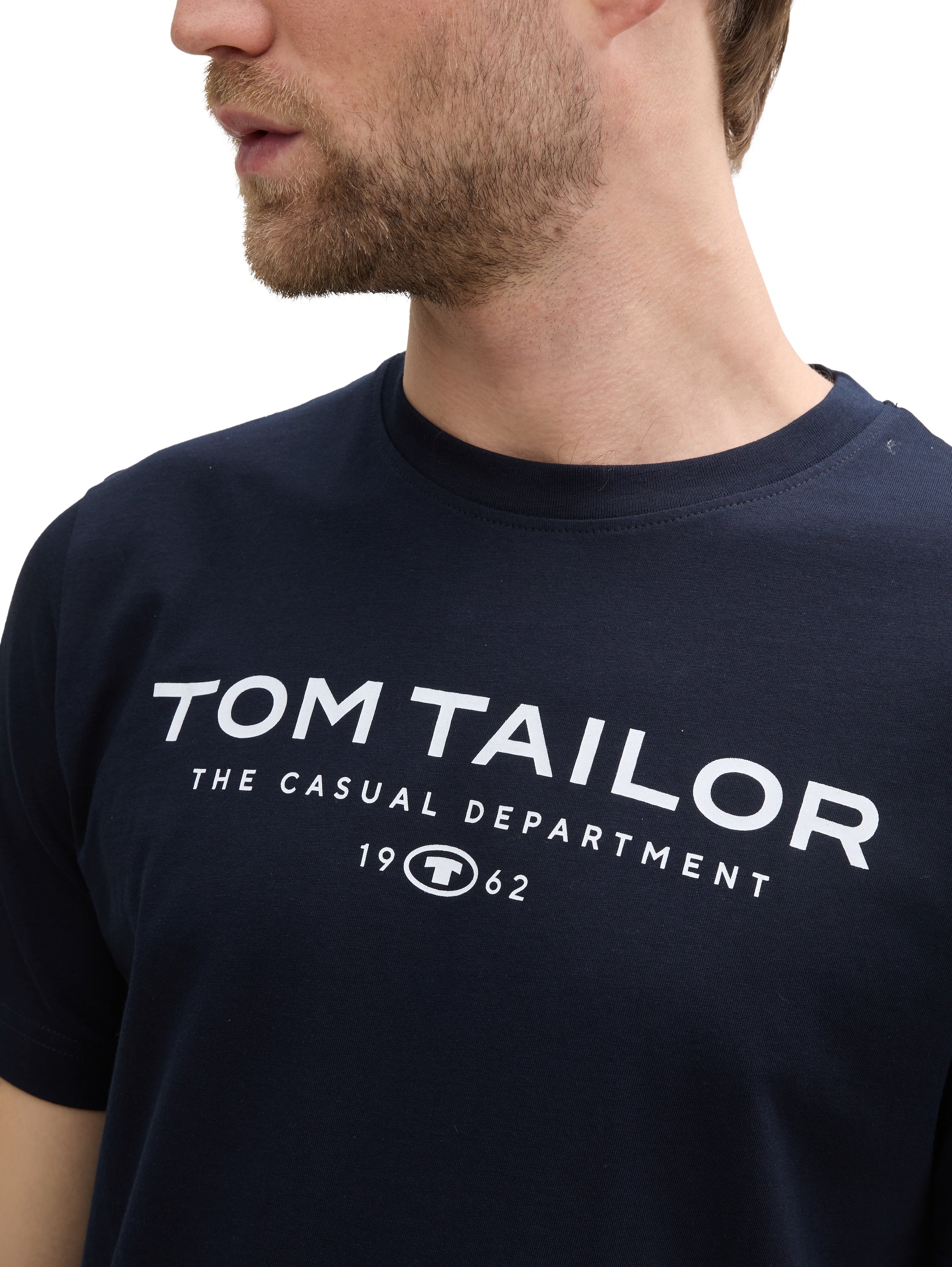 Tom Tailor Denim Basic T-Shirt Erwachsene Männlich Logo-Print