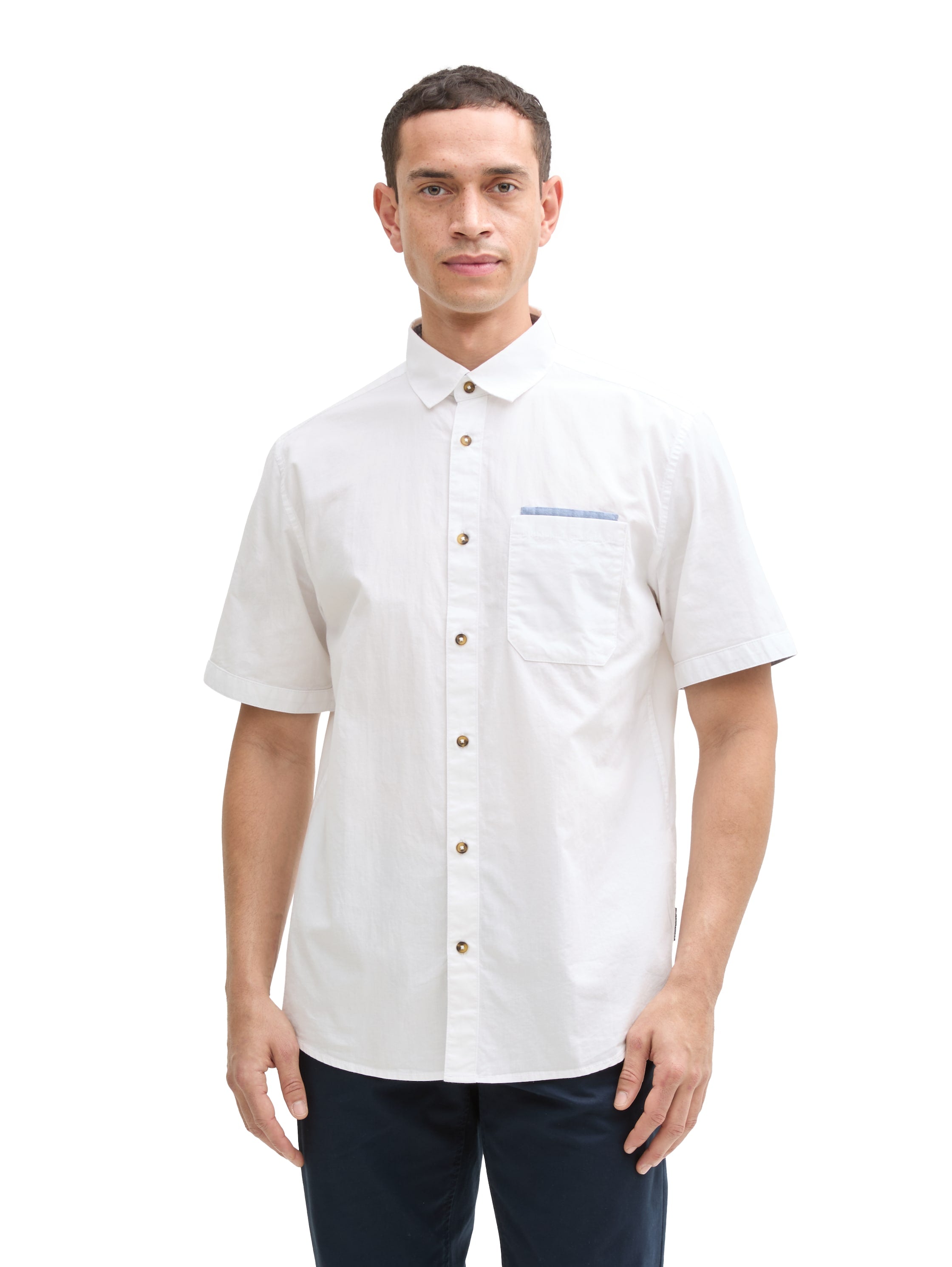 Tom Tailor Denim Popeline Hemd Erwachsene Kurzarm