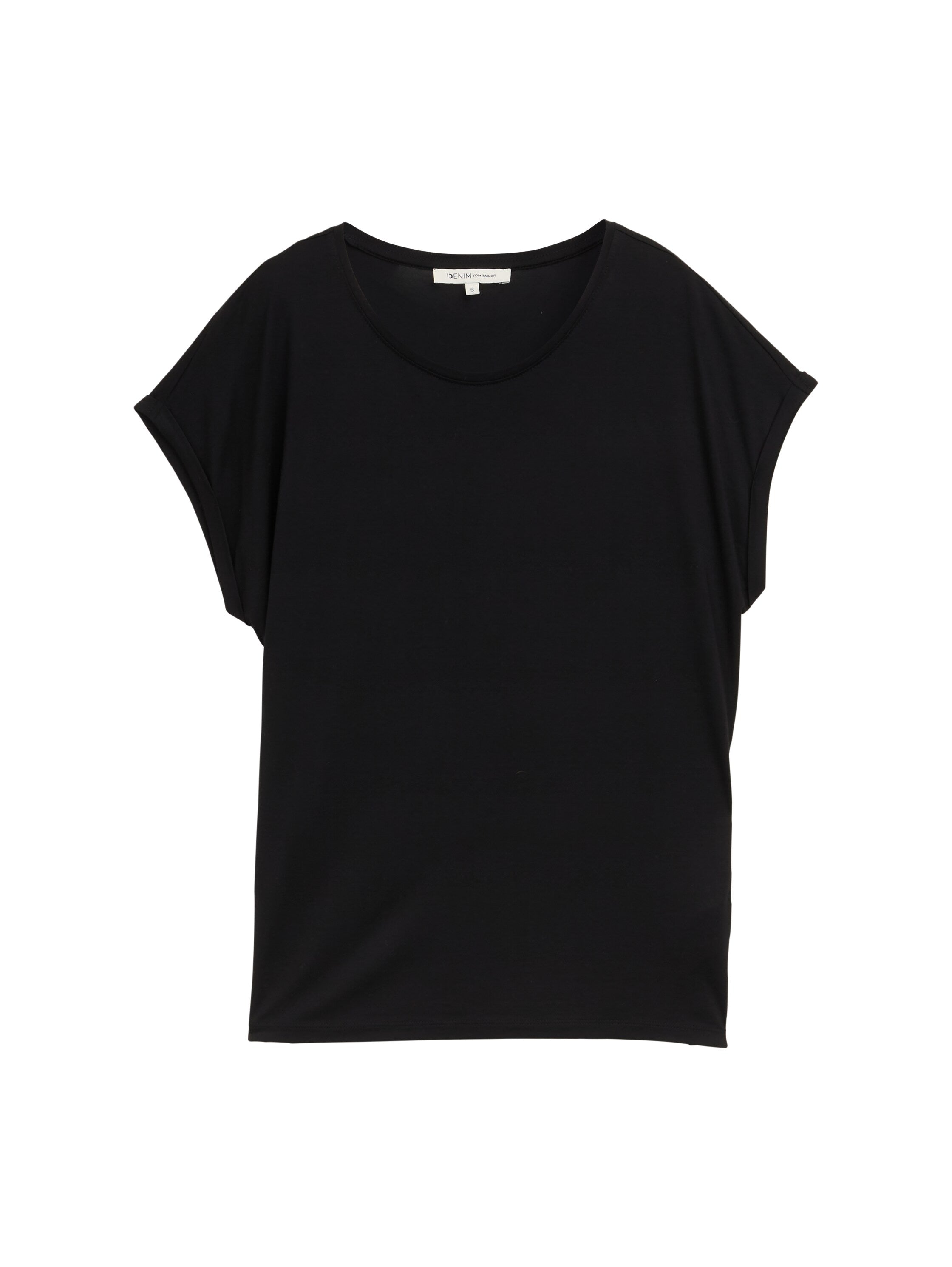 Tom Tailor Damen T-Shirt Loose Fit Rundhals Viskose