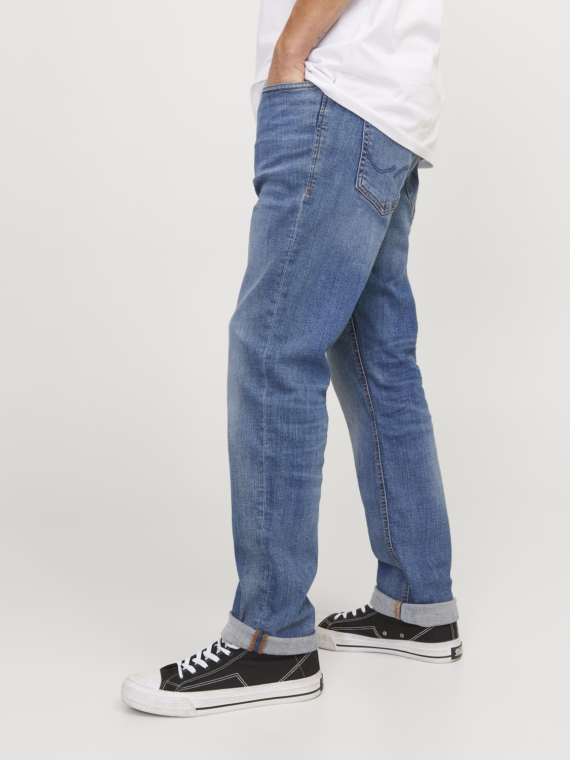 Bestseller Slim Straight Fit Jeans Herren Dunkelblau